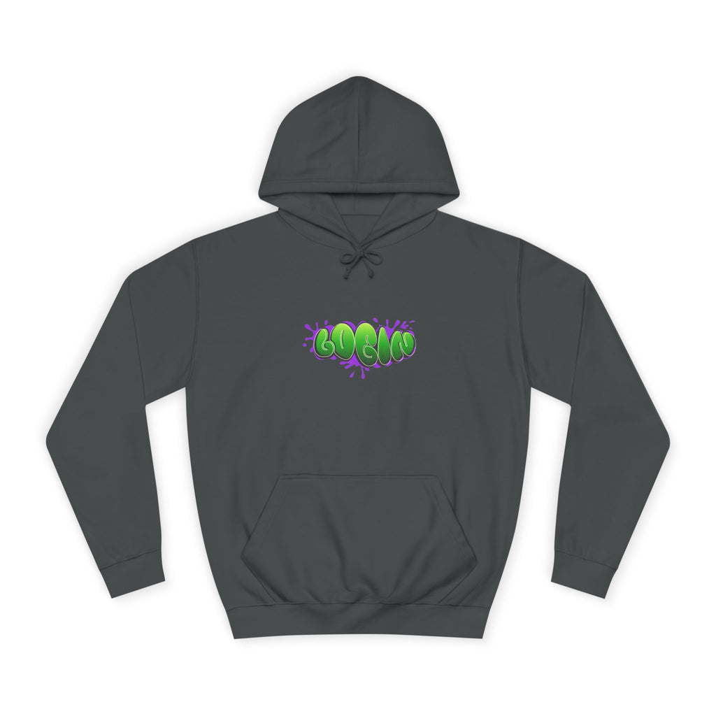 Hoodie with Green Graffiti "Login" Design - Streetwear Pullover