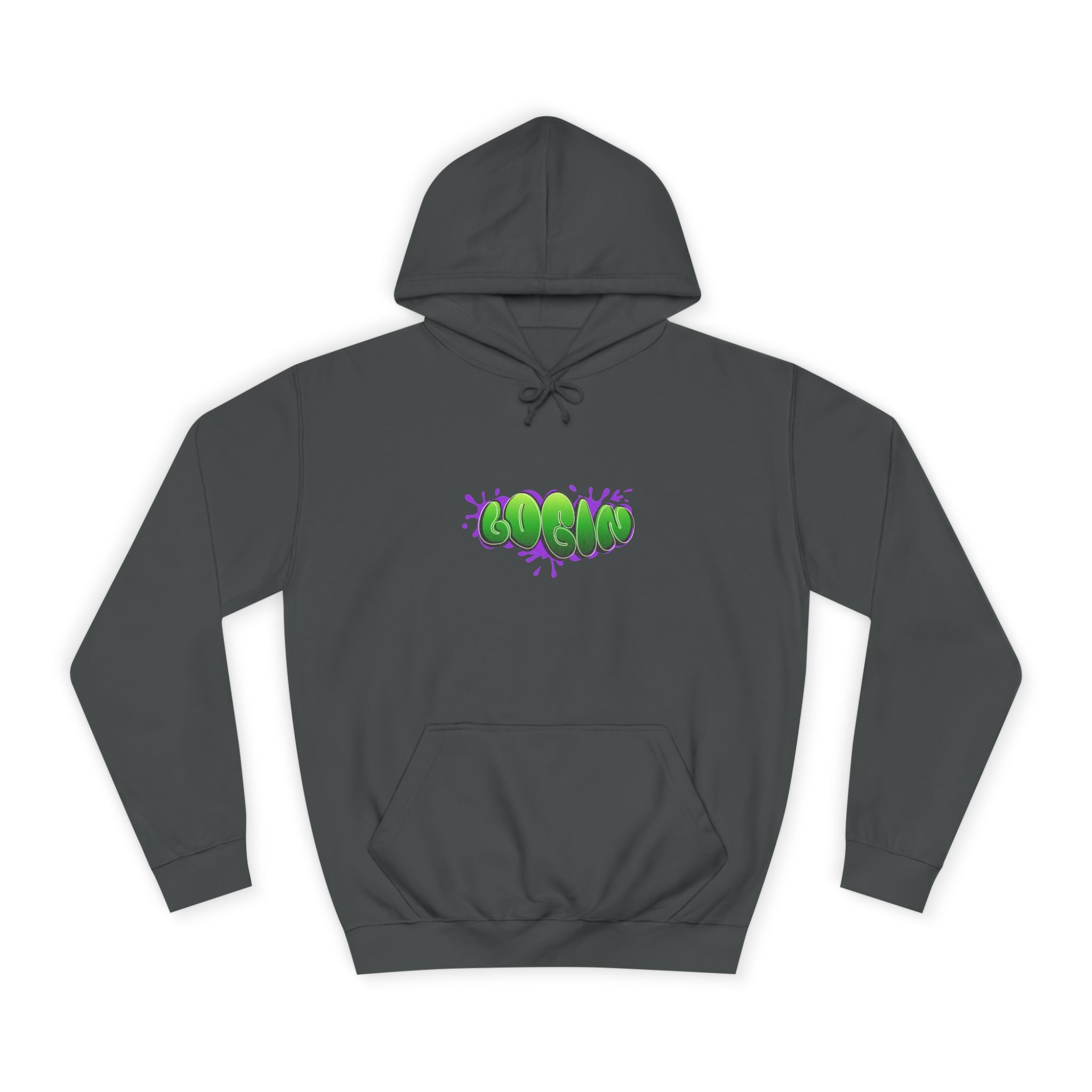 Hoodie with Green Graffiti "Login" Design - Streetwear Pullover