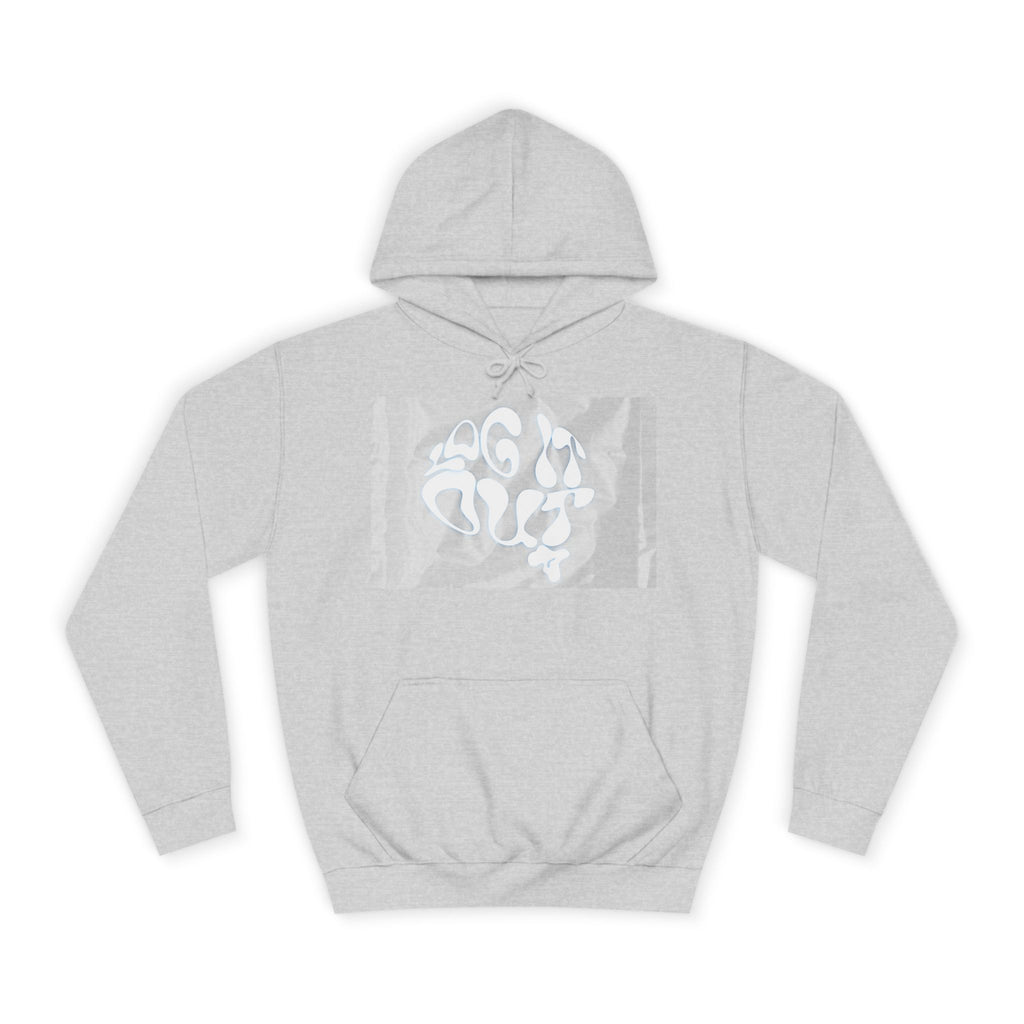 Cozy Unisex 'LOG IT OUT' Hoodie with Abstract Design, Sweatshirt, Graphic Hoodie, Casual Wear, Perfect Fit