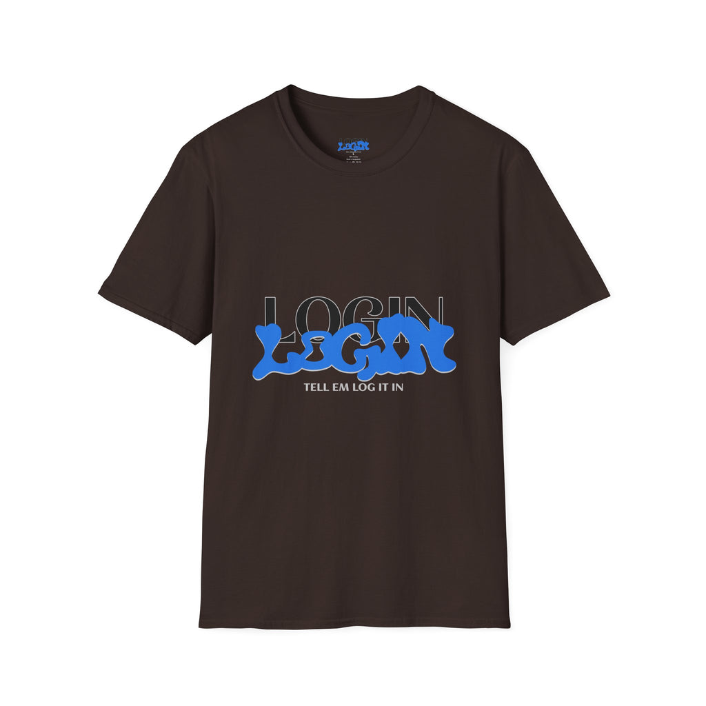 Login Graphic T-Shirt — Blue Drip Logo Tee