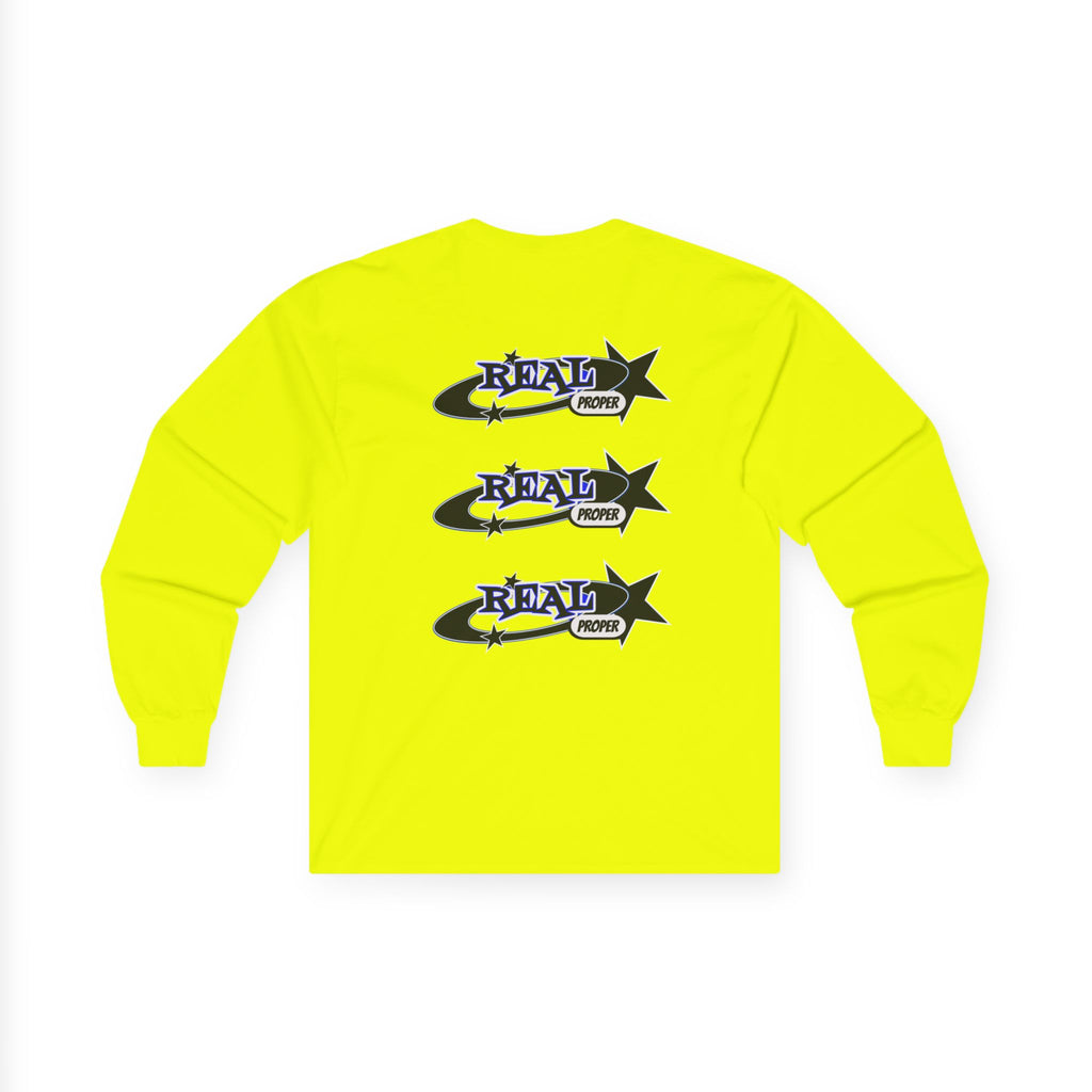 "Real Proper" Graphic Long Sleeve Tee — Retro Star Logo