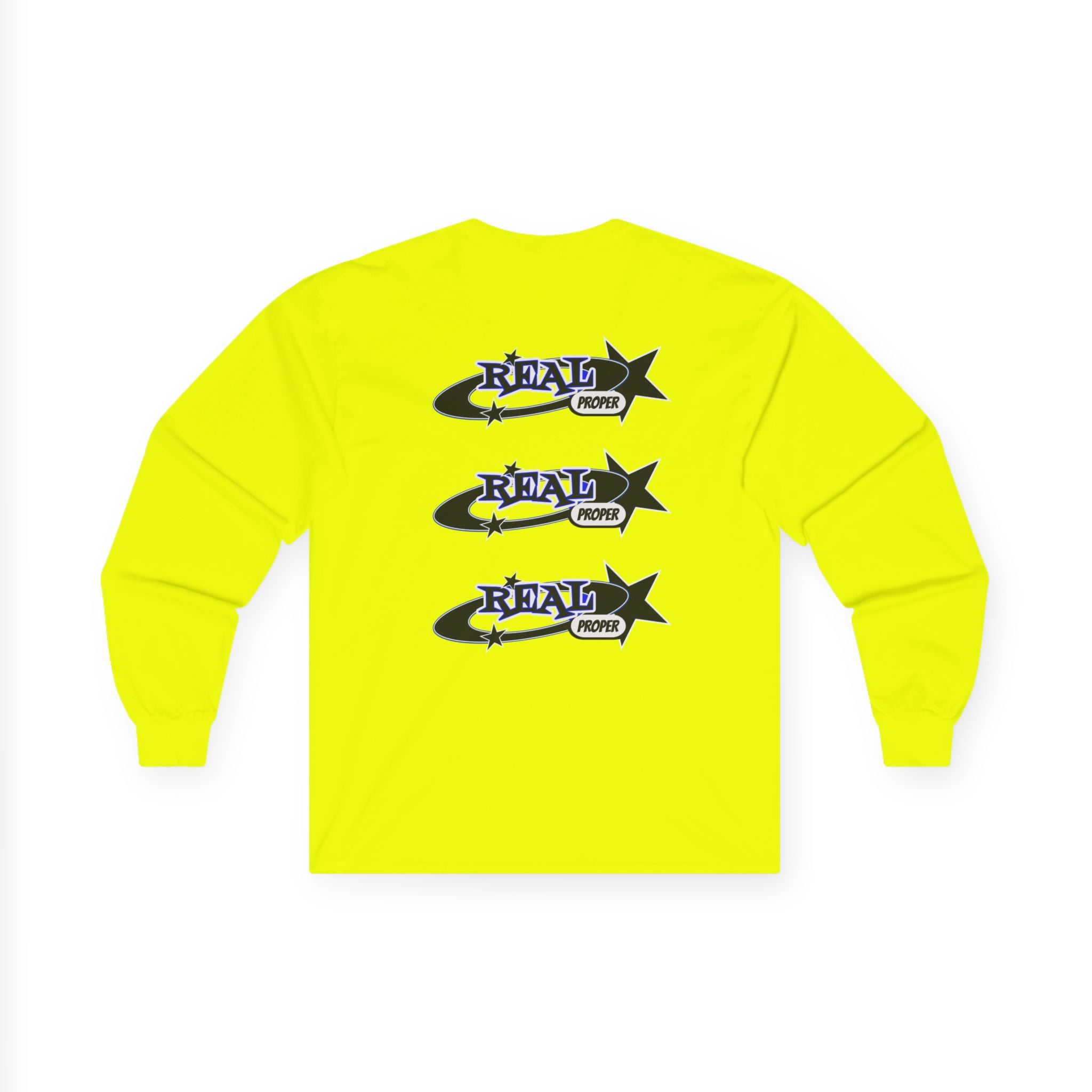 "Real Proper" Graphic Long Sleeve Tee — Retro Star Logo