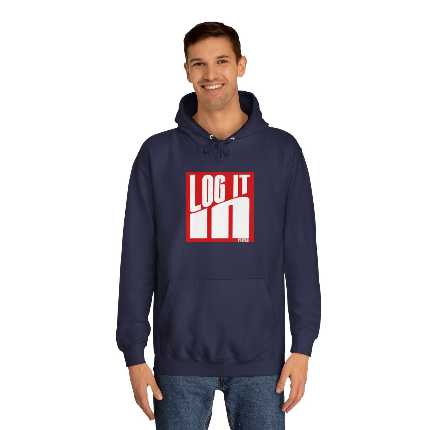 Unisex Log it in Hoodie - Trendy Campus Style, Casual Wear, Cozy Gift, Comfortable Lounge Hoodie, Essentials
