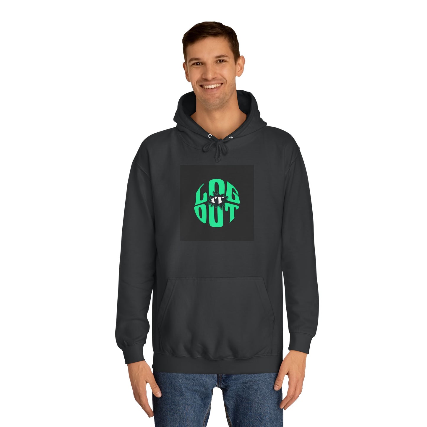 Unisex Hoodie with 'LOG IT OUT' Design, Casual Streetwear, Cool Gift, Cozy Lounge Wear, Perfect for Fall