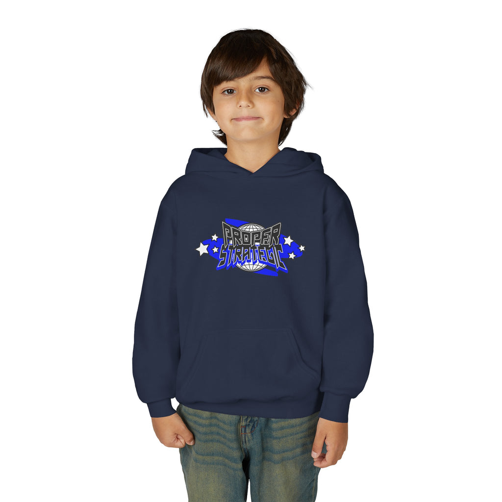 Youth Hoodie — 'Strategic' Graphic Pullover for Kids