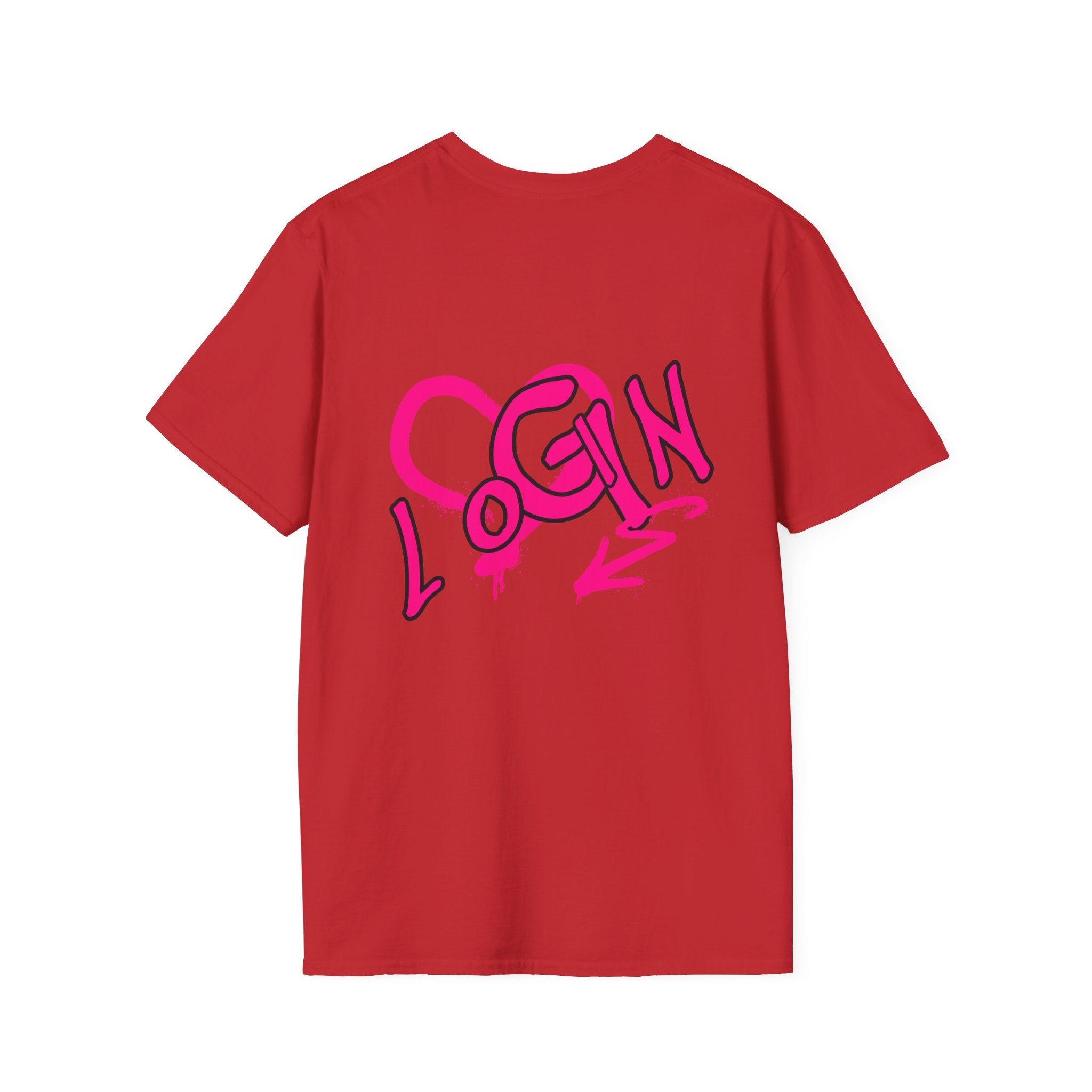 T-Shirt — Pink Graffiti 'Login' Streetwear Tee