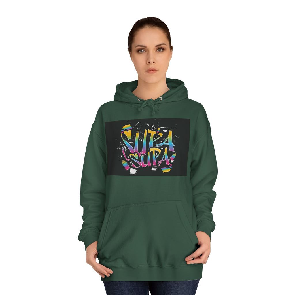 Colorful Unisex Supa Supa Hoodie, Casual Sweatshirt, Vibrant Apparel, Streetwear Hoodie