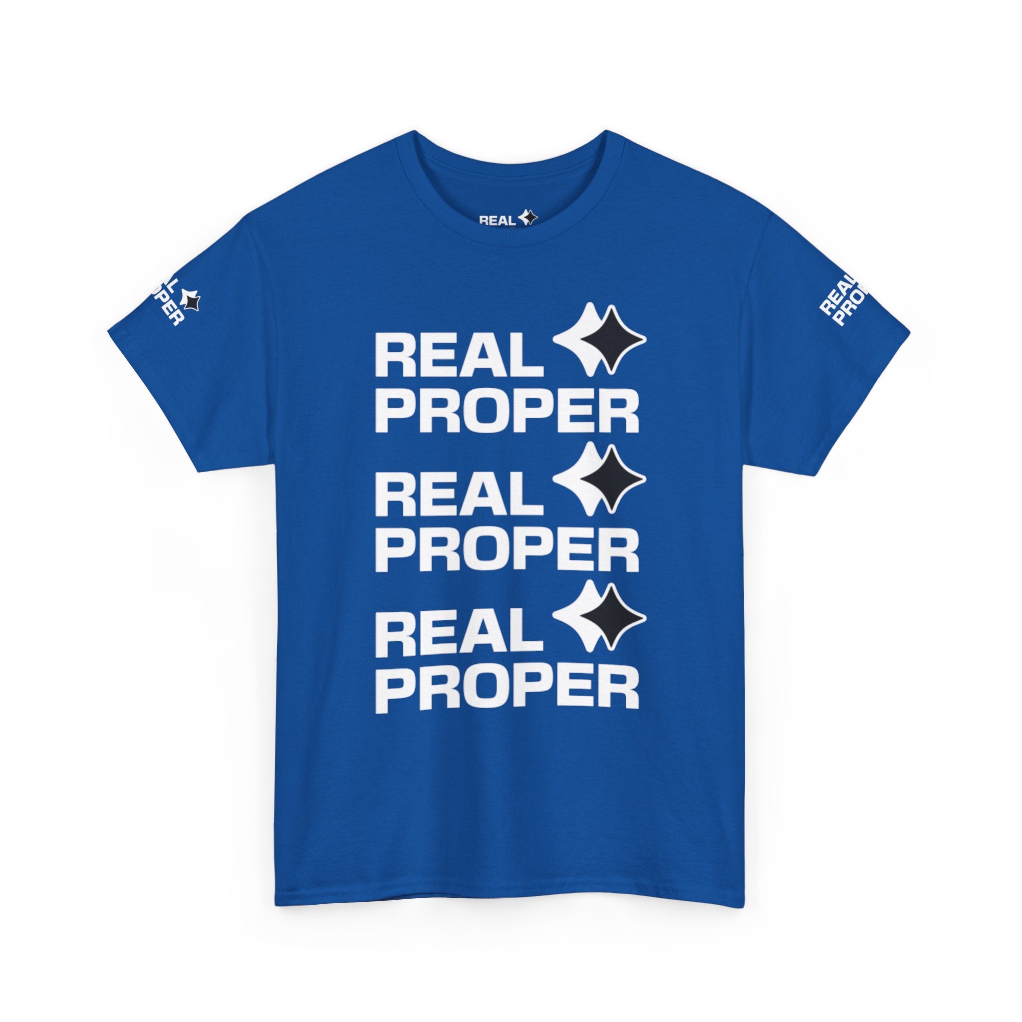 "Real Proper" Repeat Logo T‑Shirt