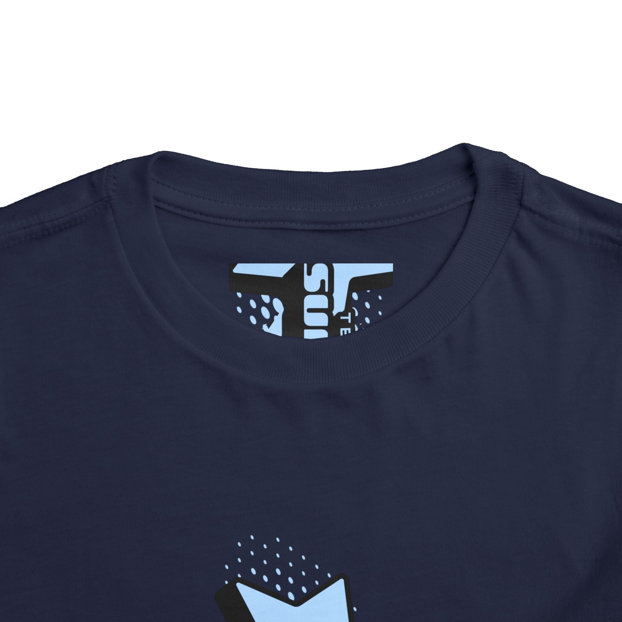 Toddler Tee — Blue Star "Tell em log it in" Graphic