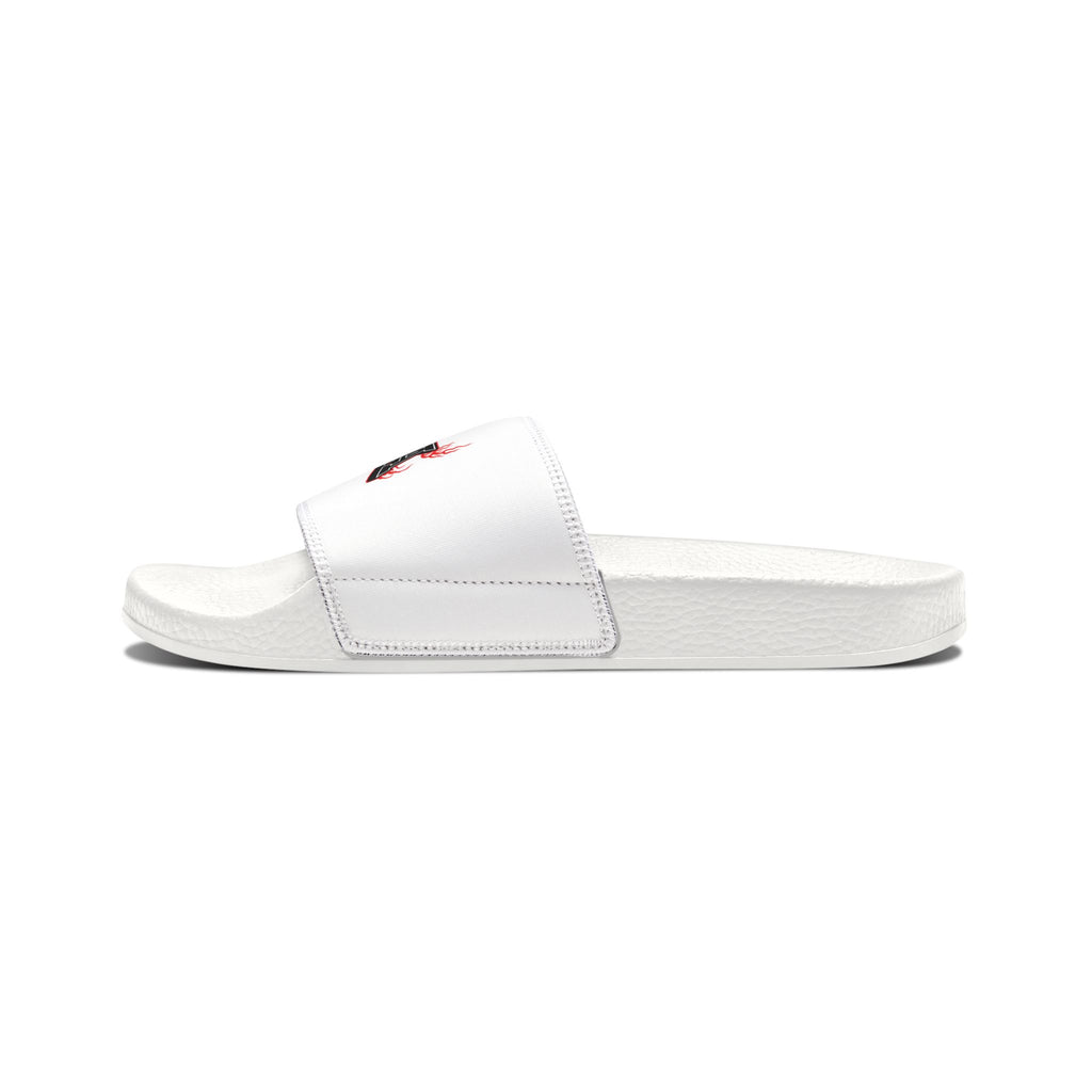 Men's Slide Sandals — White Removable Strap Slides Supa Supa Print