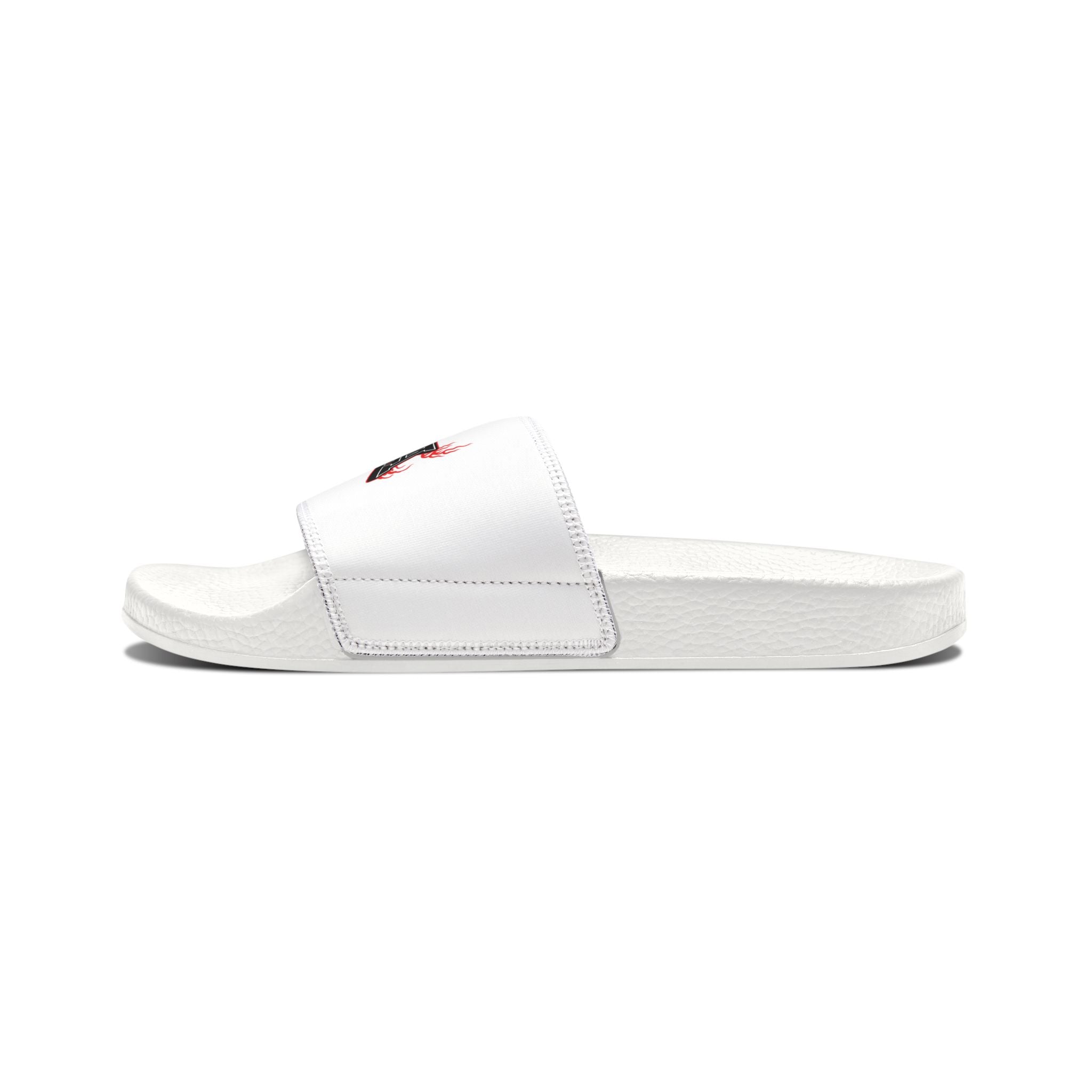 Men's Slide Sandals — White Removable Strap Slides Supa Supa Print