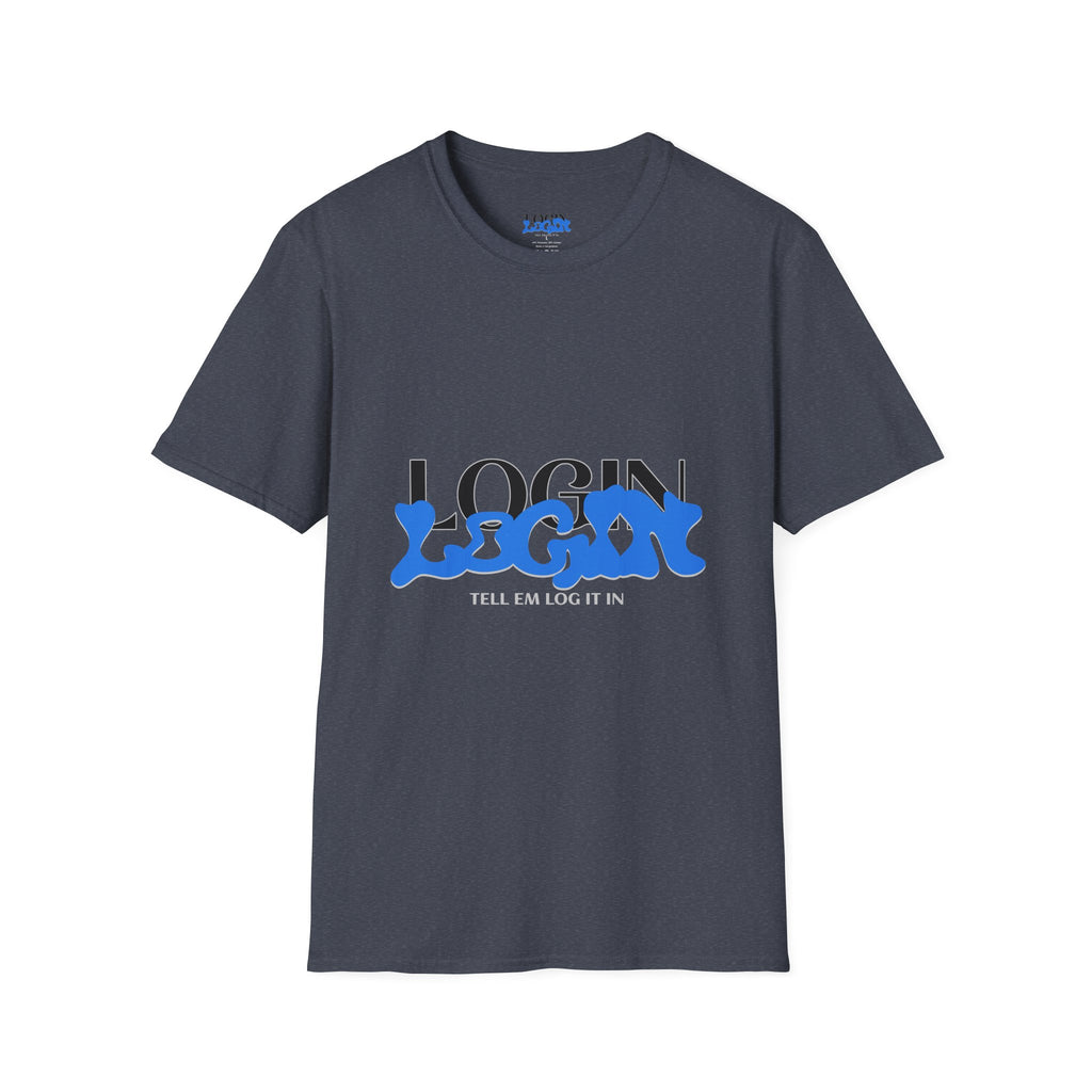 Login Graphic T-Shirt — Blue Drip Logo Tee