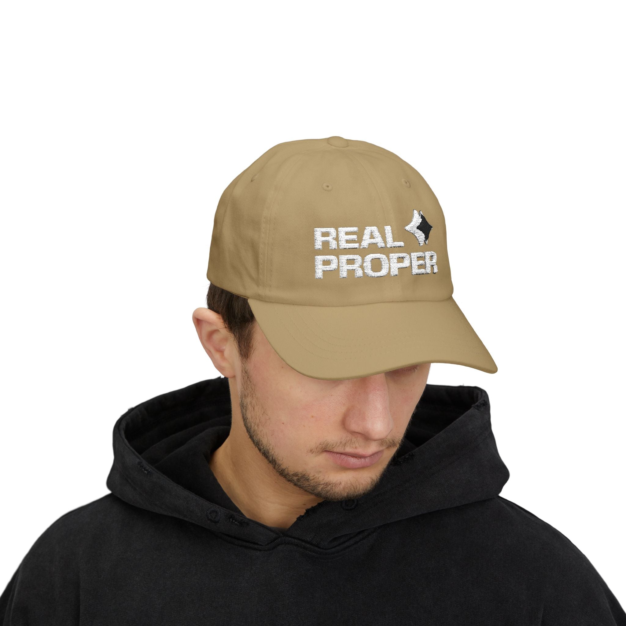 Classic Cap — "Real Proper" Embroidered Casual Baseball Hat