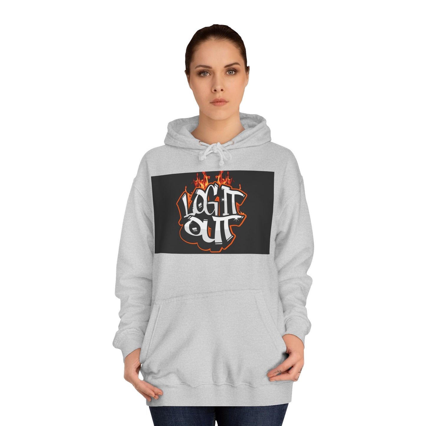 Stylish Unisex Hoodie with 'Log It Out' Design, Cozy Wear, Trendy Streetwear, Perfect for Parties