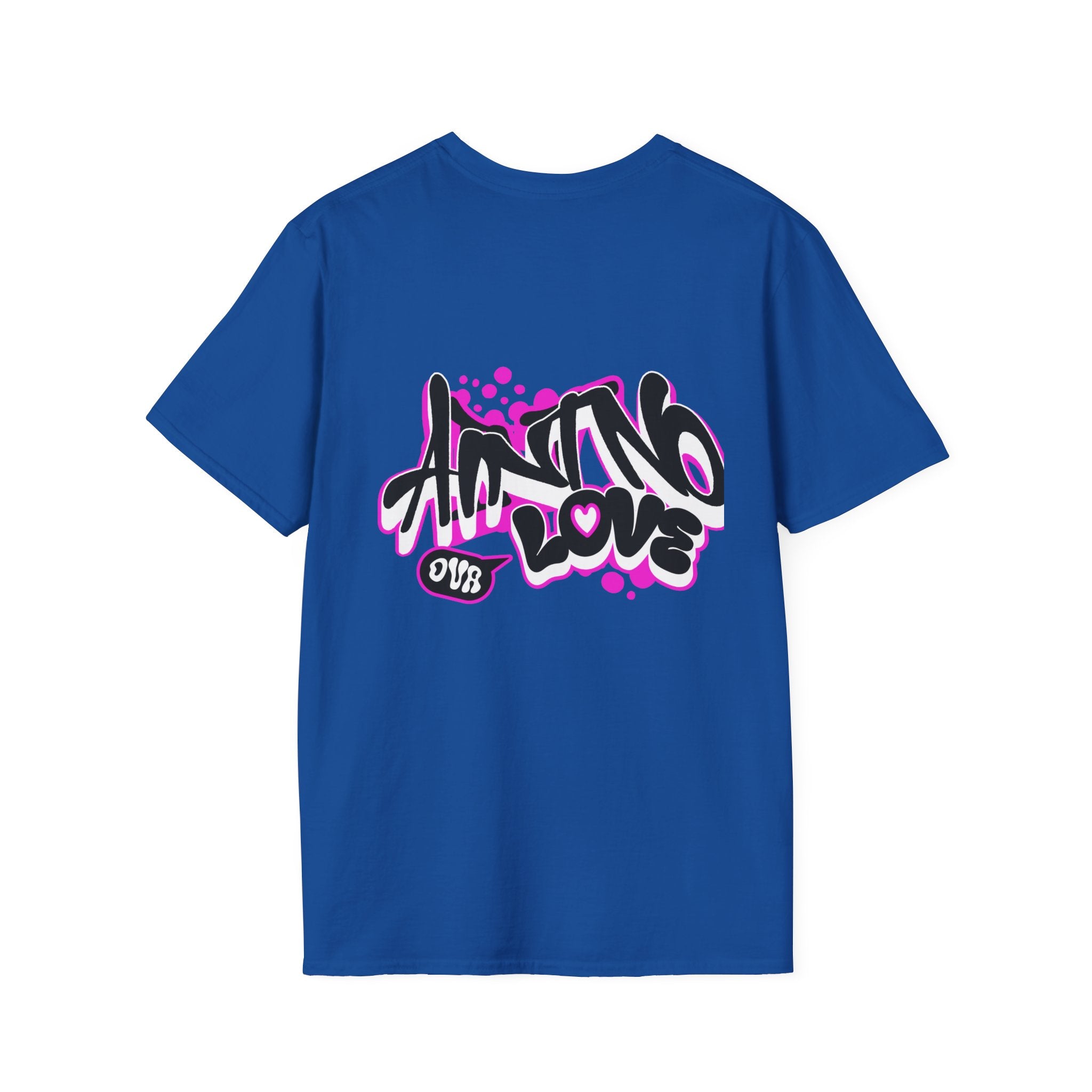 Graffiti 'NO LOVE' T-Shirt — Urban Street Art Tee with Pink Spray Paint Design