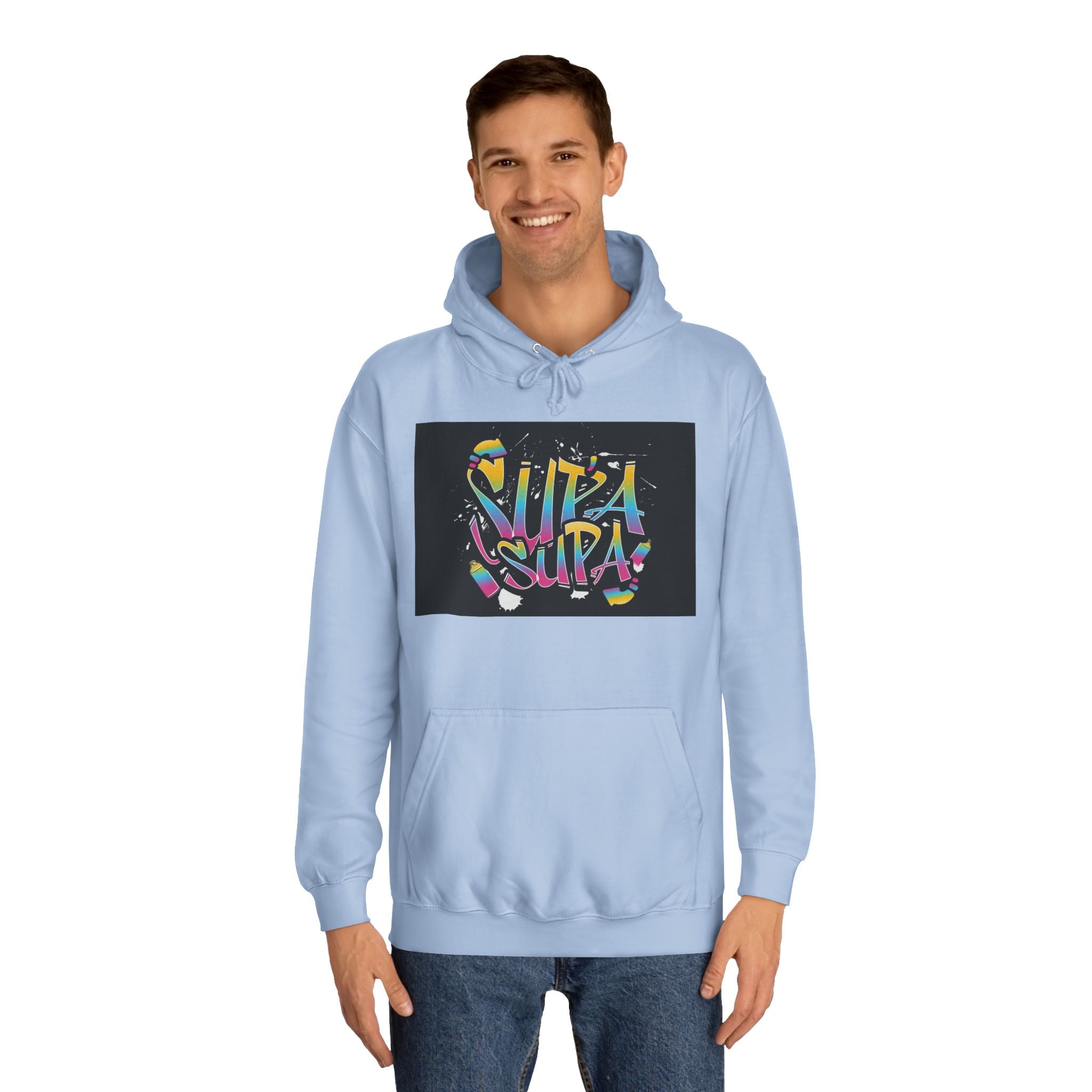 Colorful Unisex Supa Supa Hoodie, Casual Sweatshirt, Vibrant Apparel, Streetwear Hoodie