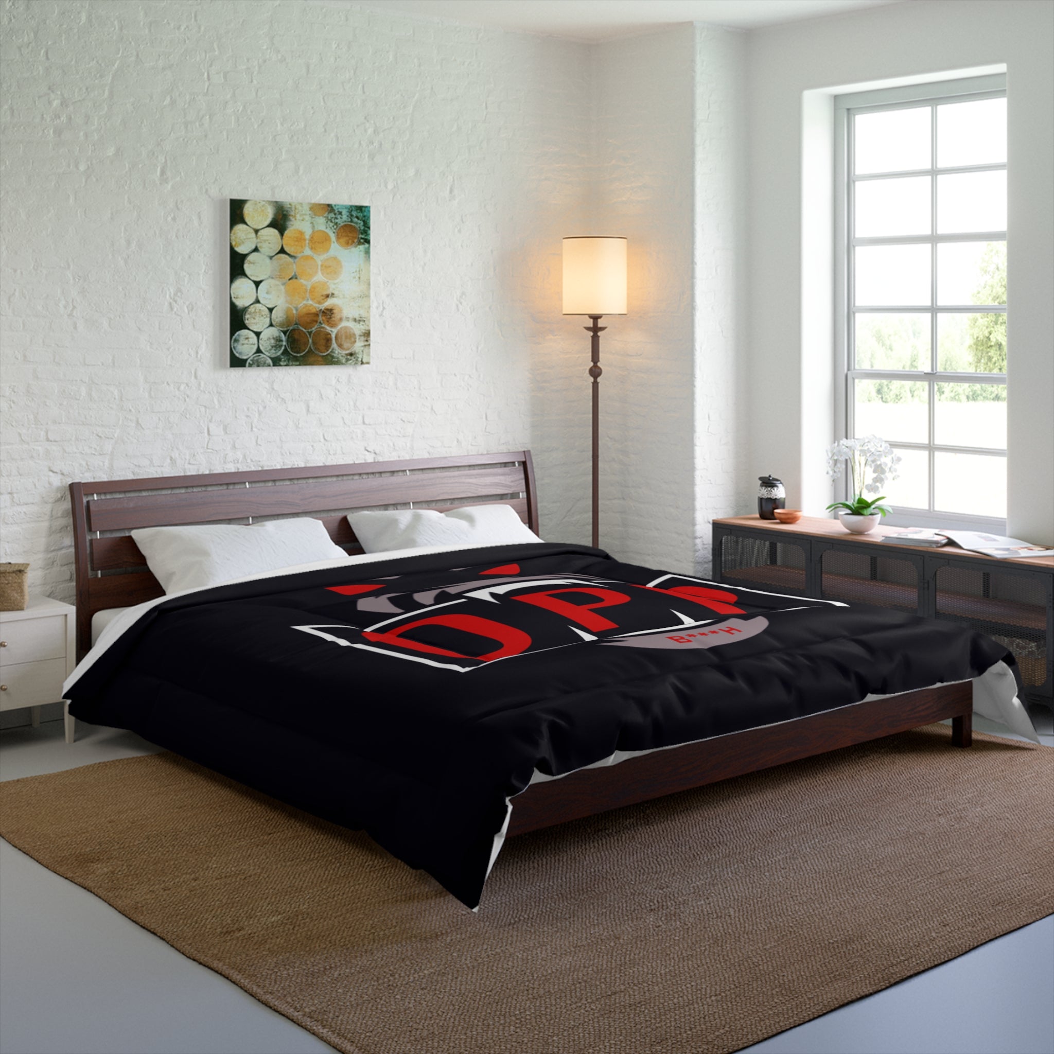 OPP Gorilla Graphic Comforter - Bold Black Monster Bedding