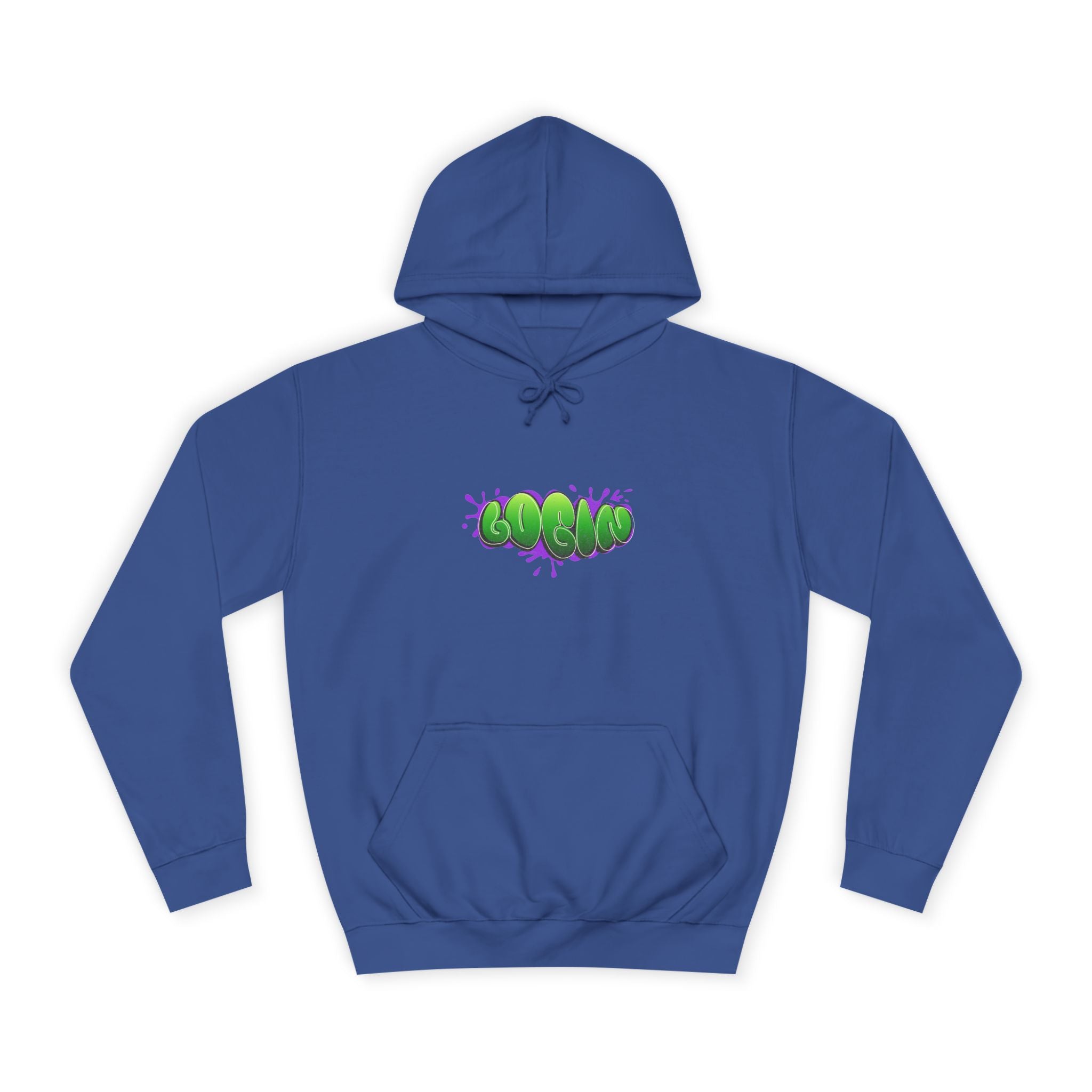 Hoodie with Green Graffiti "Login" Design - Streetwear Pullover