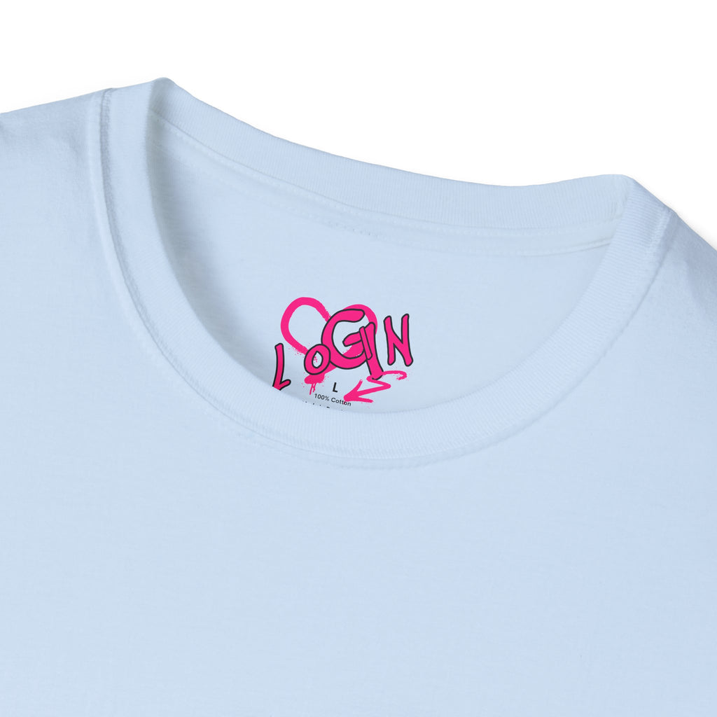 T-Shirt — Pink Graffiti 'Login' Streetwear Tee