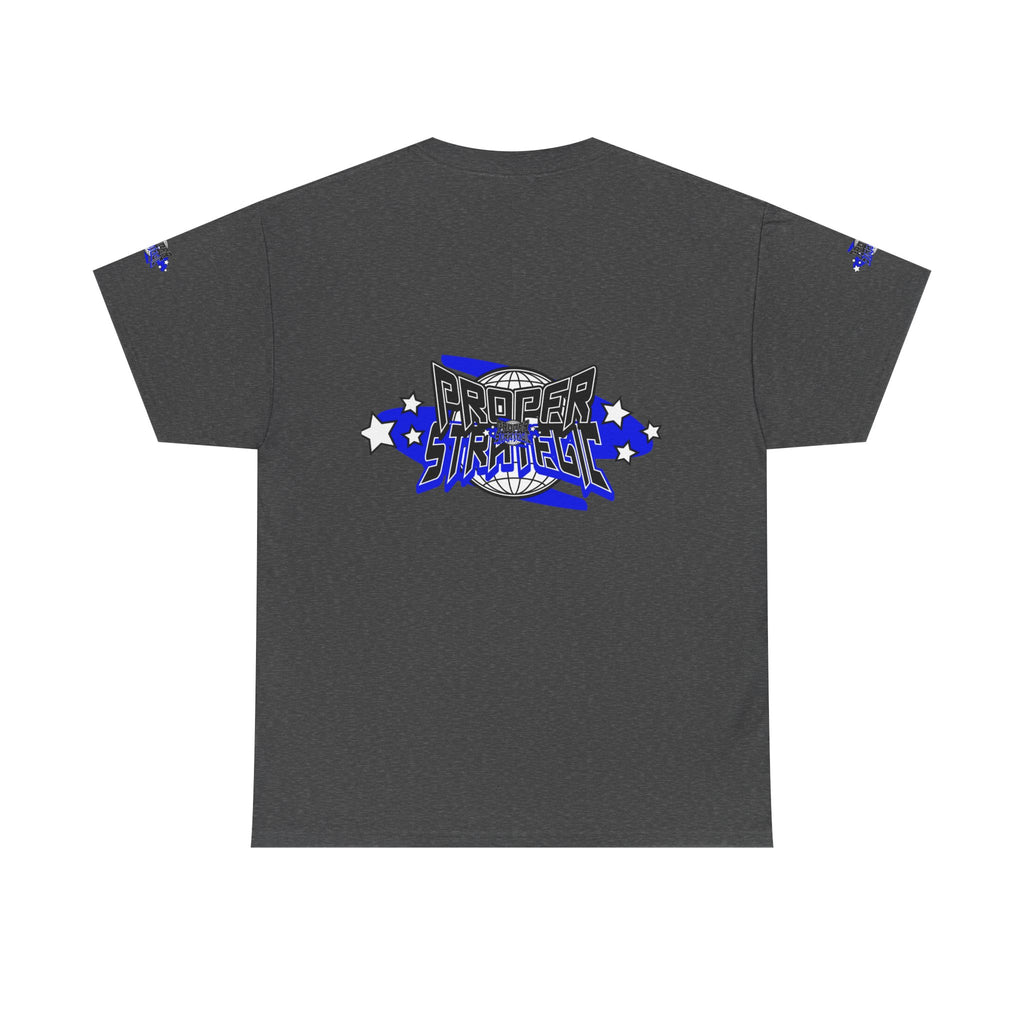 Proper 'Strategic' Graphic Tee — Retro Blue Streetwear T‑Shirt