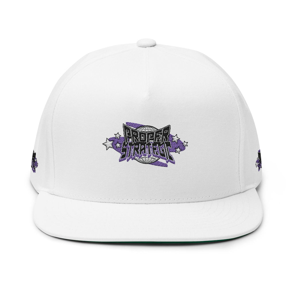 Embroidered 'Strategic' Flat Bill Cap — Retro Streetwear Snapback