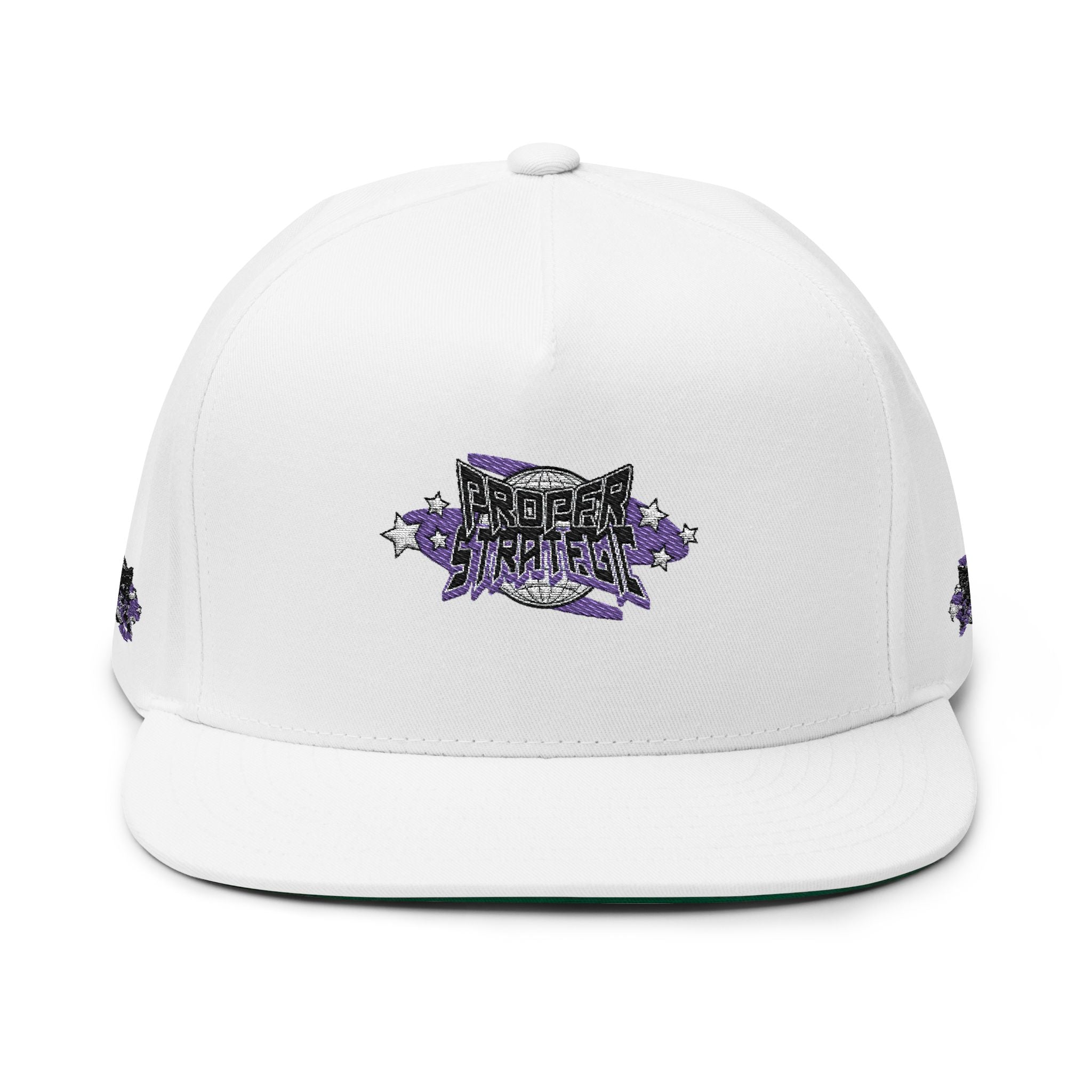 Embroidered 'Strategic' Flat Bill Cap — Retro Streetwear Snapback