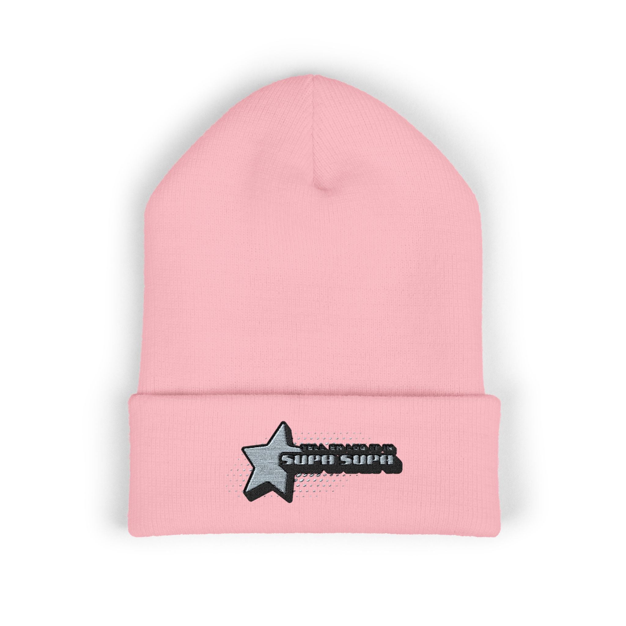 Embroidered "Tell em log it in Cuffed Beanie — Cozy Winter Hat