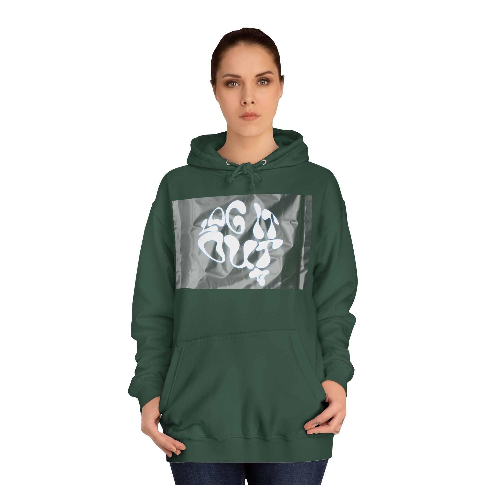 Cozy Unisex 'LOG IT OUT' Hoodie with Abstract Design, Sweatshirt, Graphic Hoodie, Casual Wear, Perfect Fit