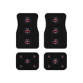 Car Mats (Set of 4) - Black "OPP" Logo Floor Liners with Repeated Badge Design