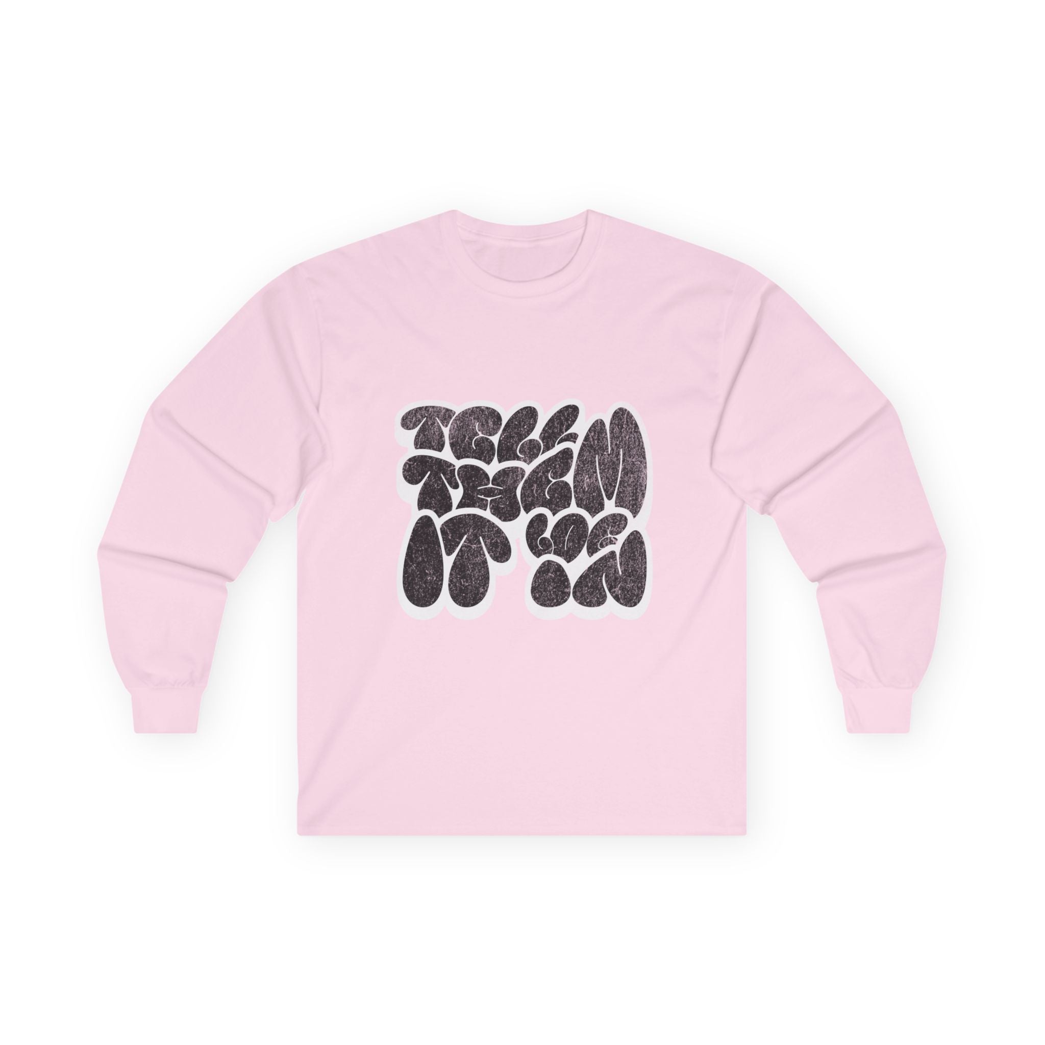 Long Sleeve "LOG IT IN" Tee — Retro Pebble Typography Graphic