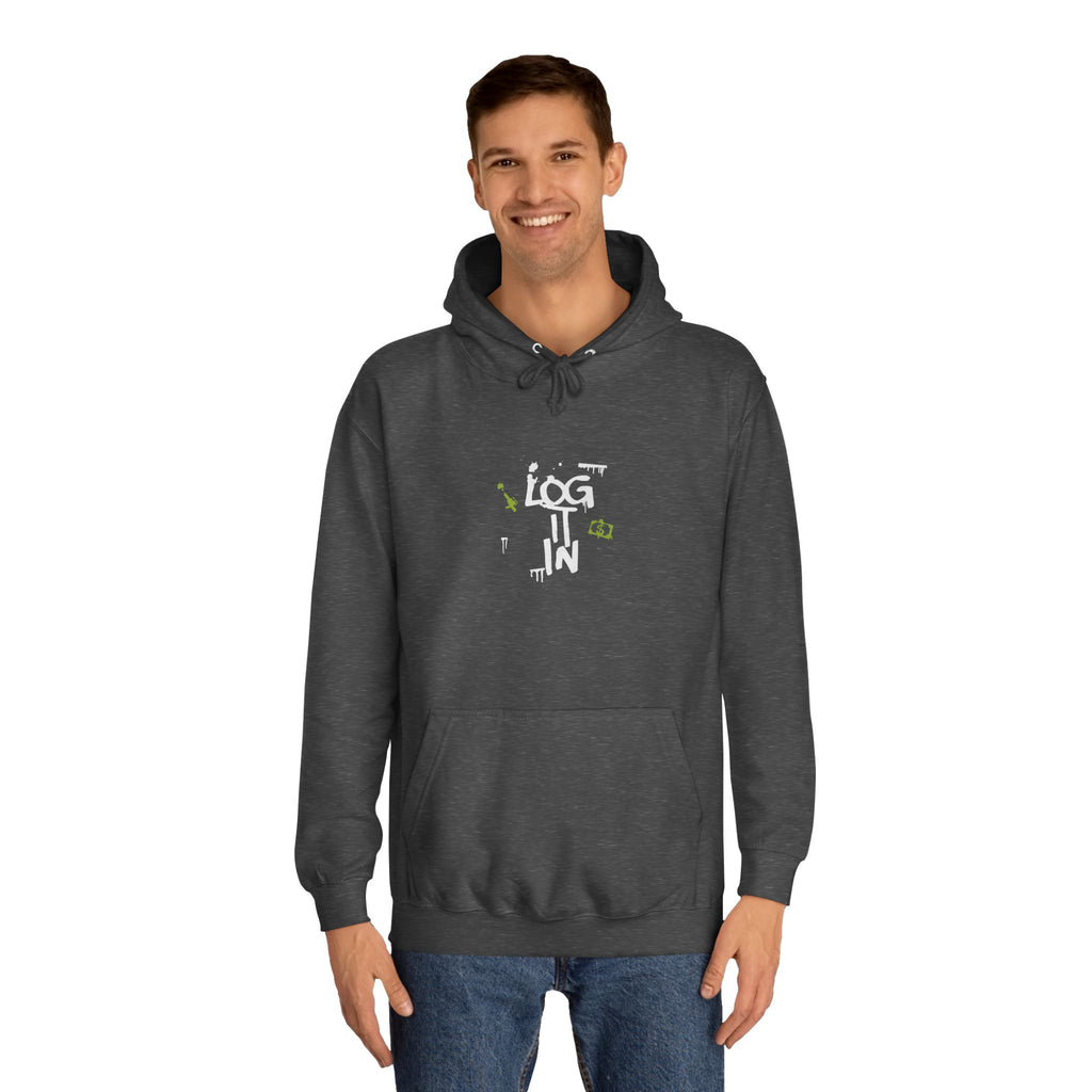 log it in Hoodie — Minimal Vintage Print