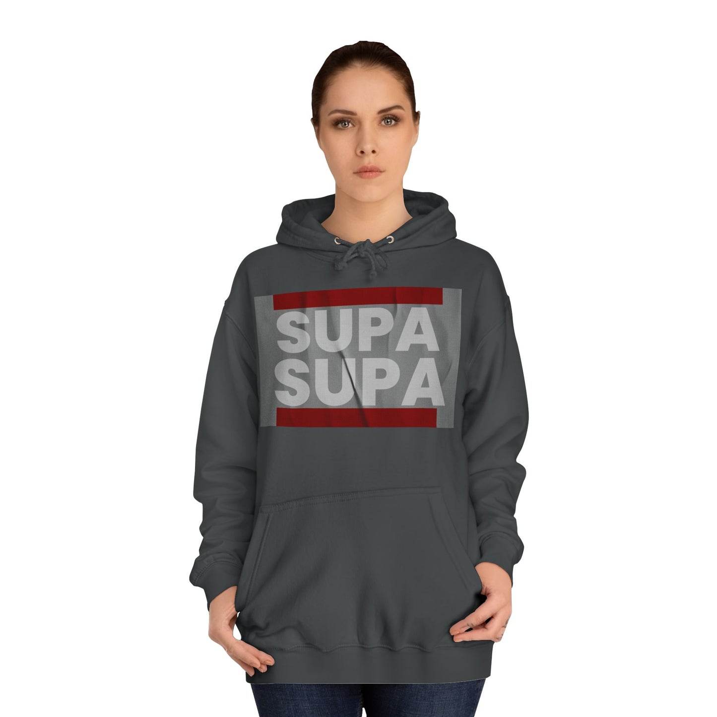 Unisex Hoodie with 'SUPA SUPA' Design, Cool Casual Wear, Perfect, Gifts for Graduates, Cozy Layering