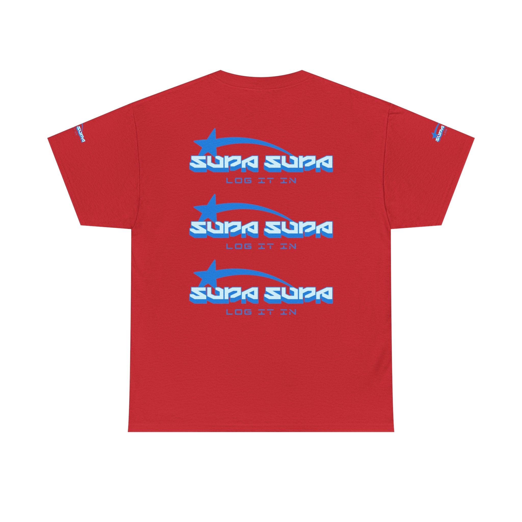 Supa Supa Retro Logo Tee — Blue Graphic Cotton T-Shirt
