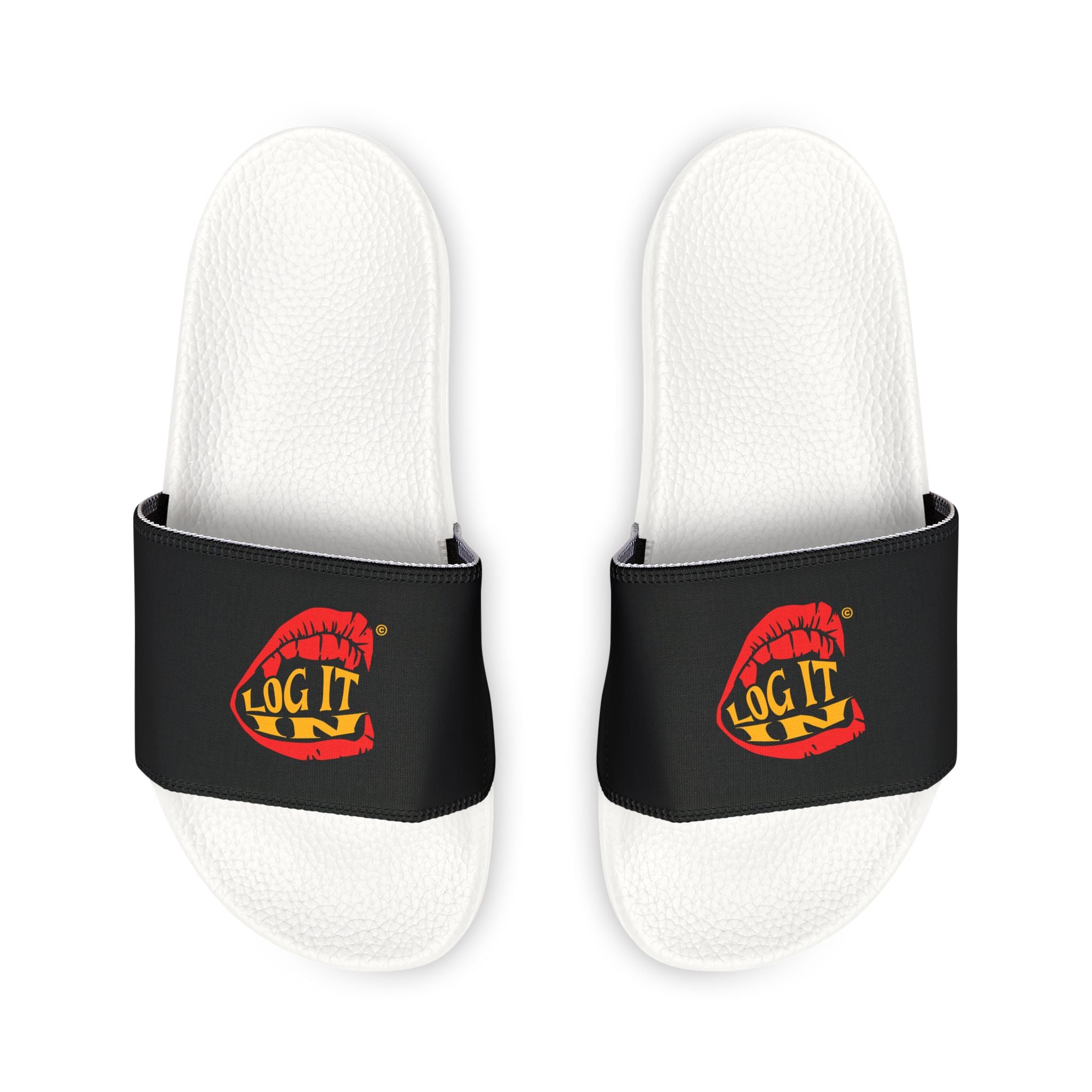 Men's Removable-Strap Sandals — Comfortable "Log it in" Slide Sandals with Adjustable Strap