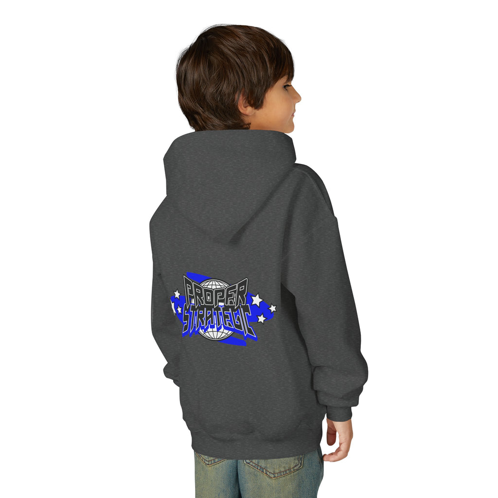 Youth Hoodie — 'Strategic' Graphic Pullover for Kids