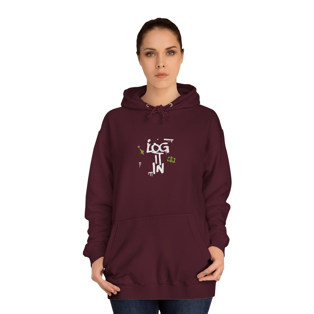 log it in Hoodie — Minimal Vintage Print