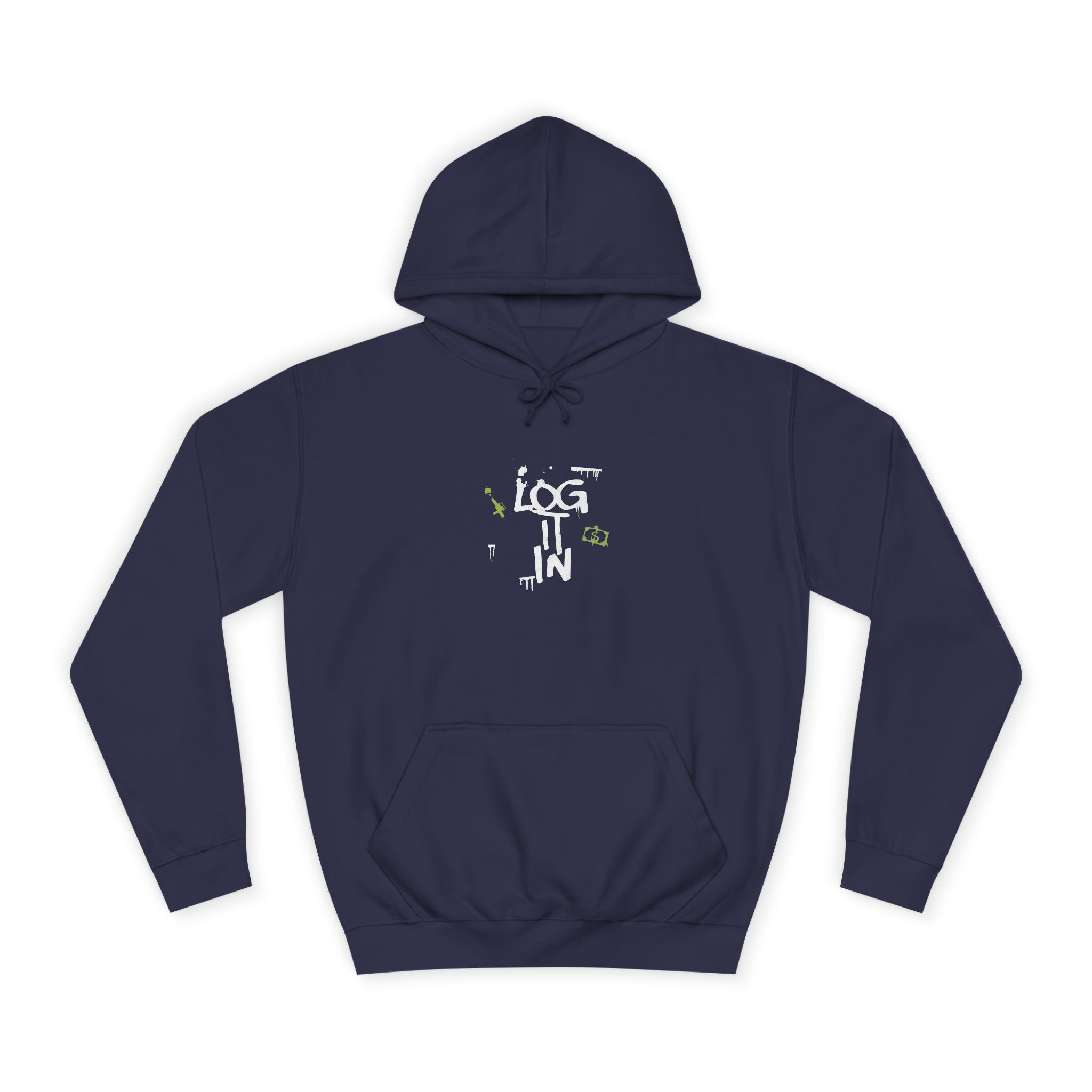 log it in Hoodie — Minimal Vintage Print