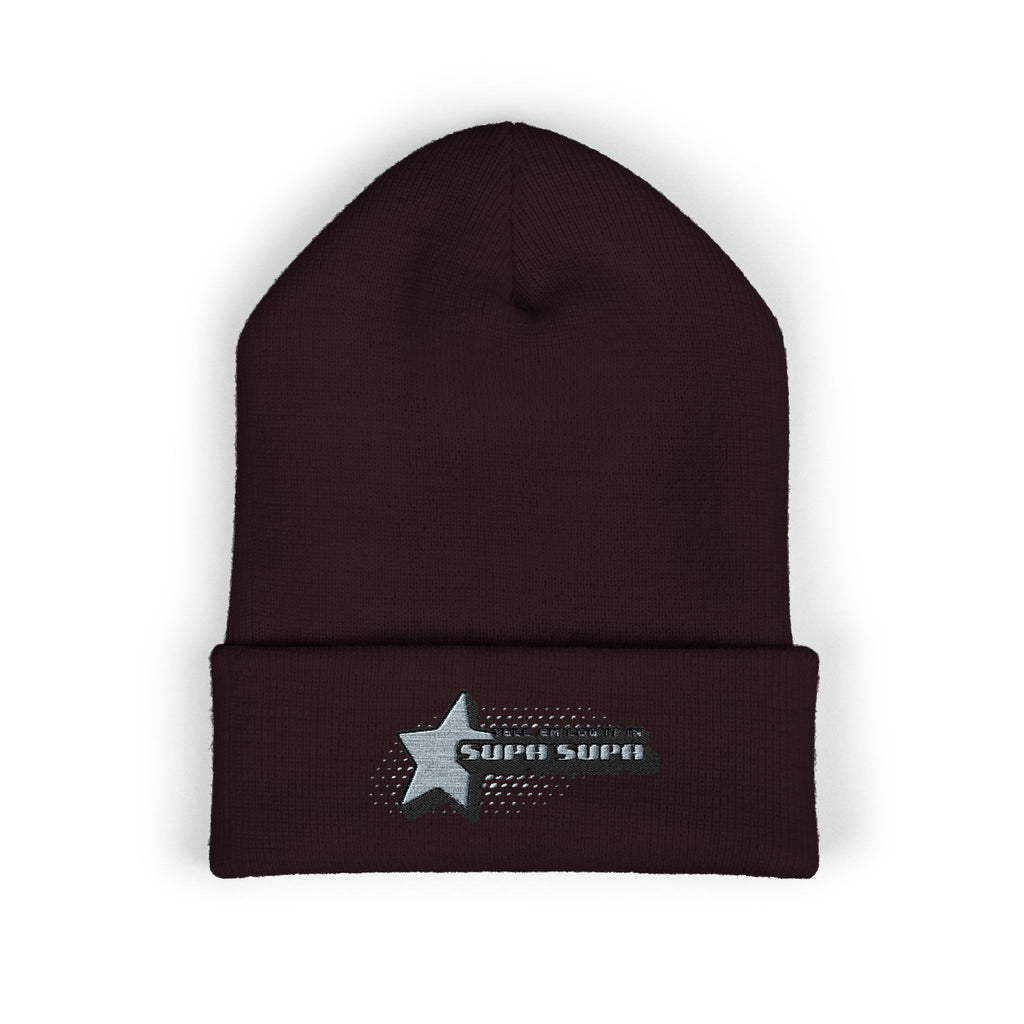 Embroidered "Tell em log it in Cuffed Beanie — Cozy Winter Hat
