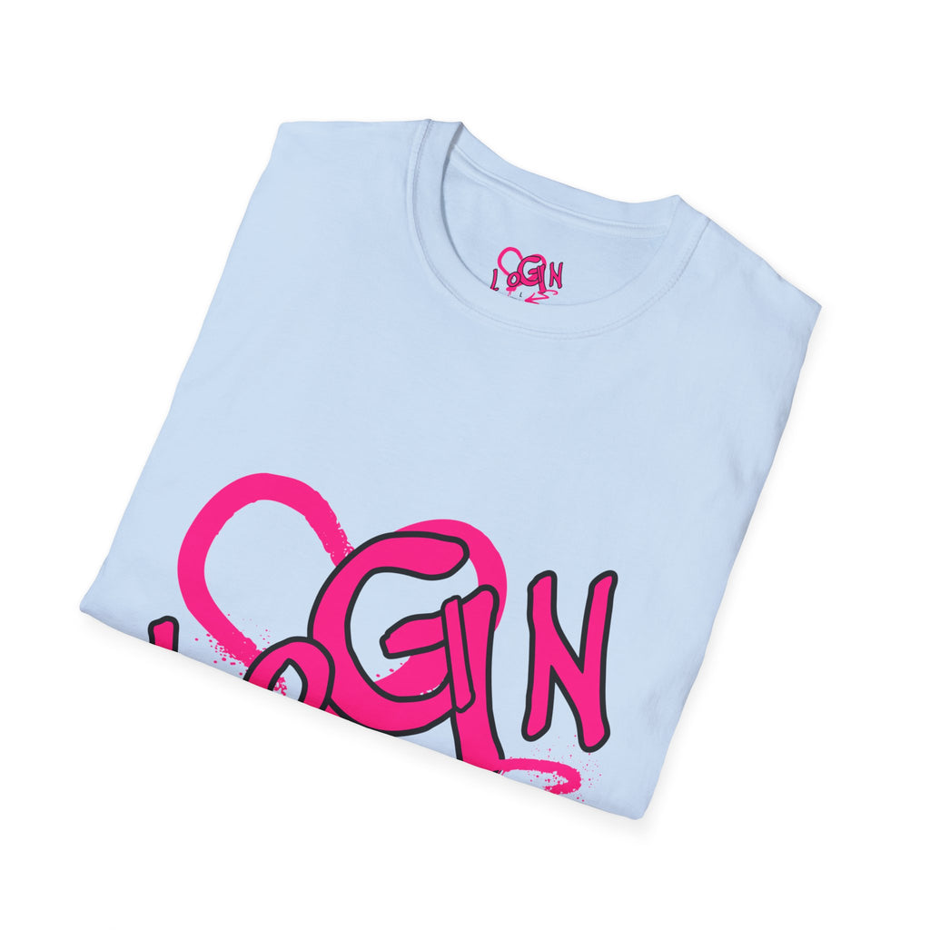 T-Shirt — Pink Graffiti 'Login' Streetwear Tee