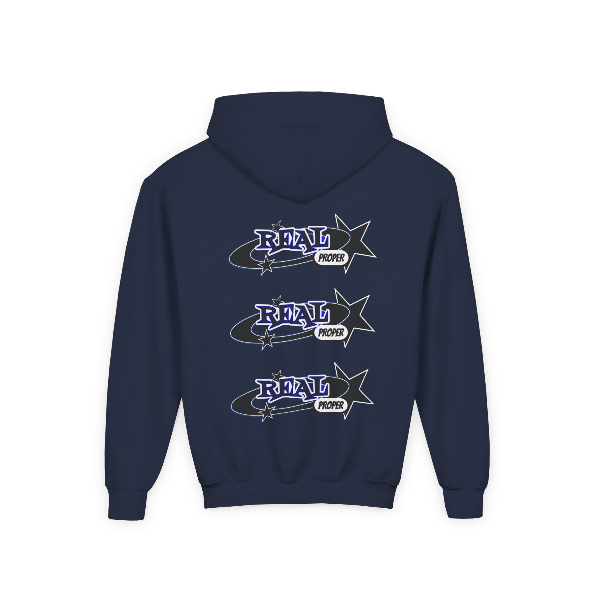 Youth Hoodie – "Real Proper" Star Graphic Pullover