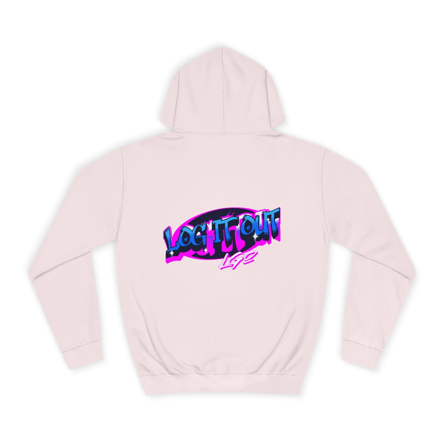Vibrant Graffiti"Log it out"Hoodie, Unisex Fashion, Casual Wear, Student Apparel, Street Style, Gift for Graduates