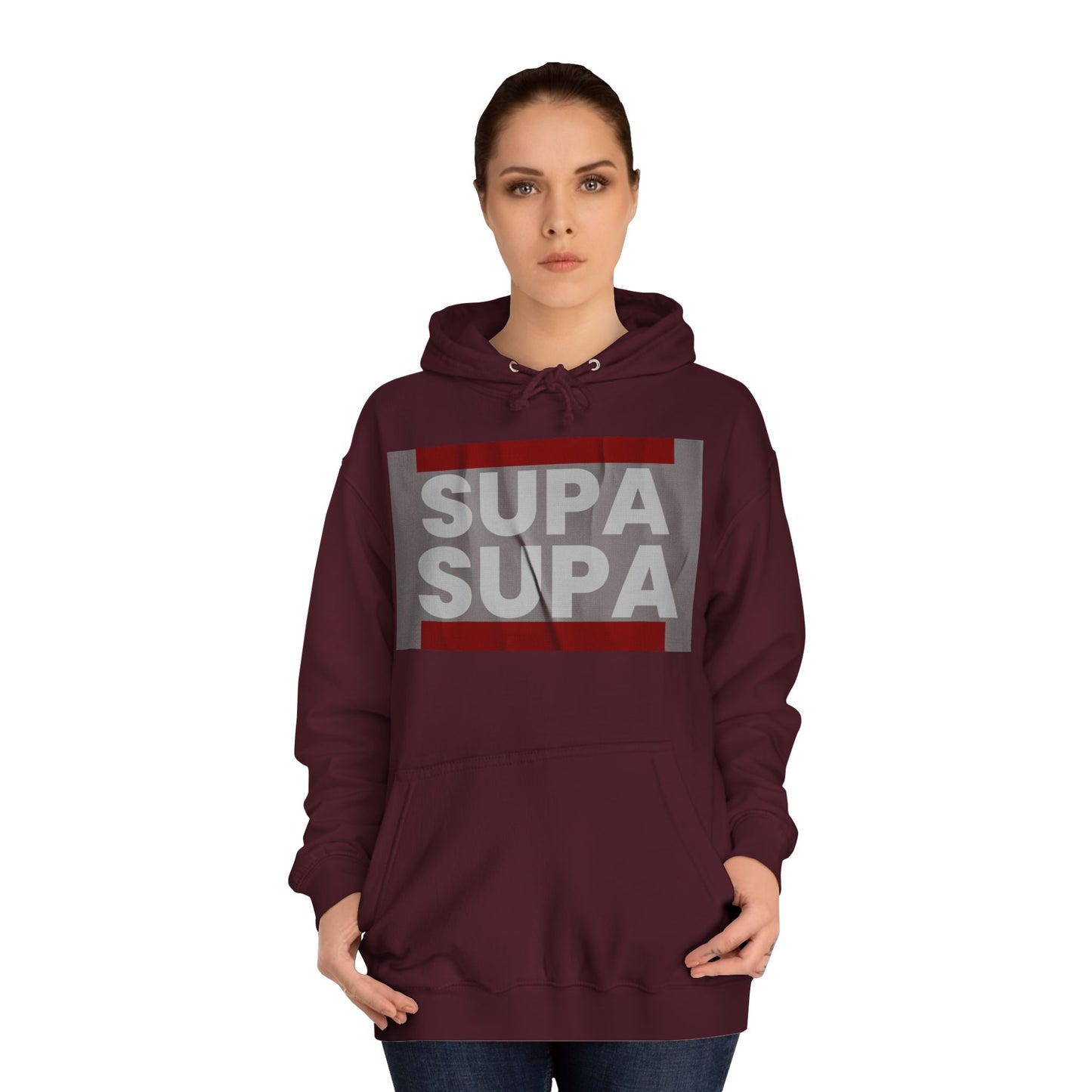 Unisex Hoodie with 'SUPA SUPA' Design, Cool Casual Wear, Perfect, Gifts for Graduates, Cozy Layering