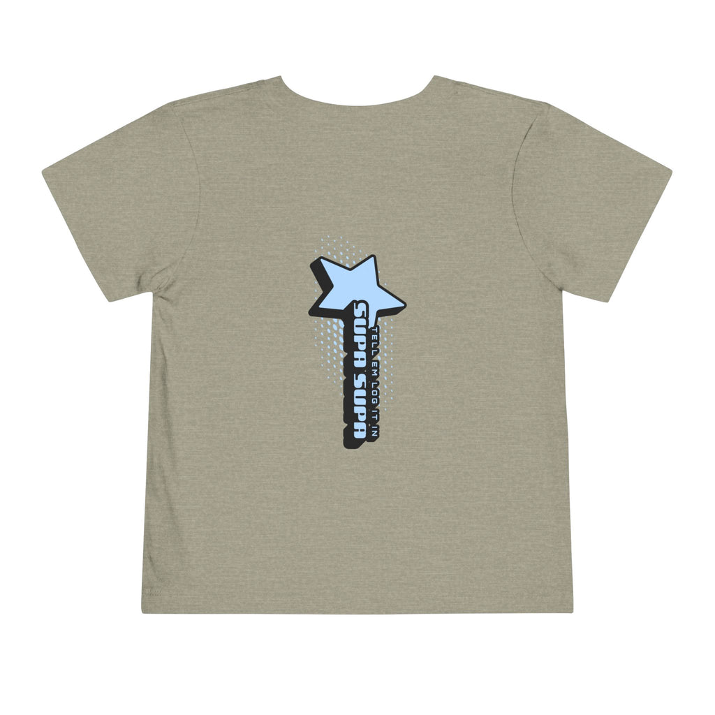 Toddler Tee — Blue Star "Tell em log it in" Graphic