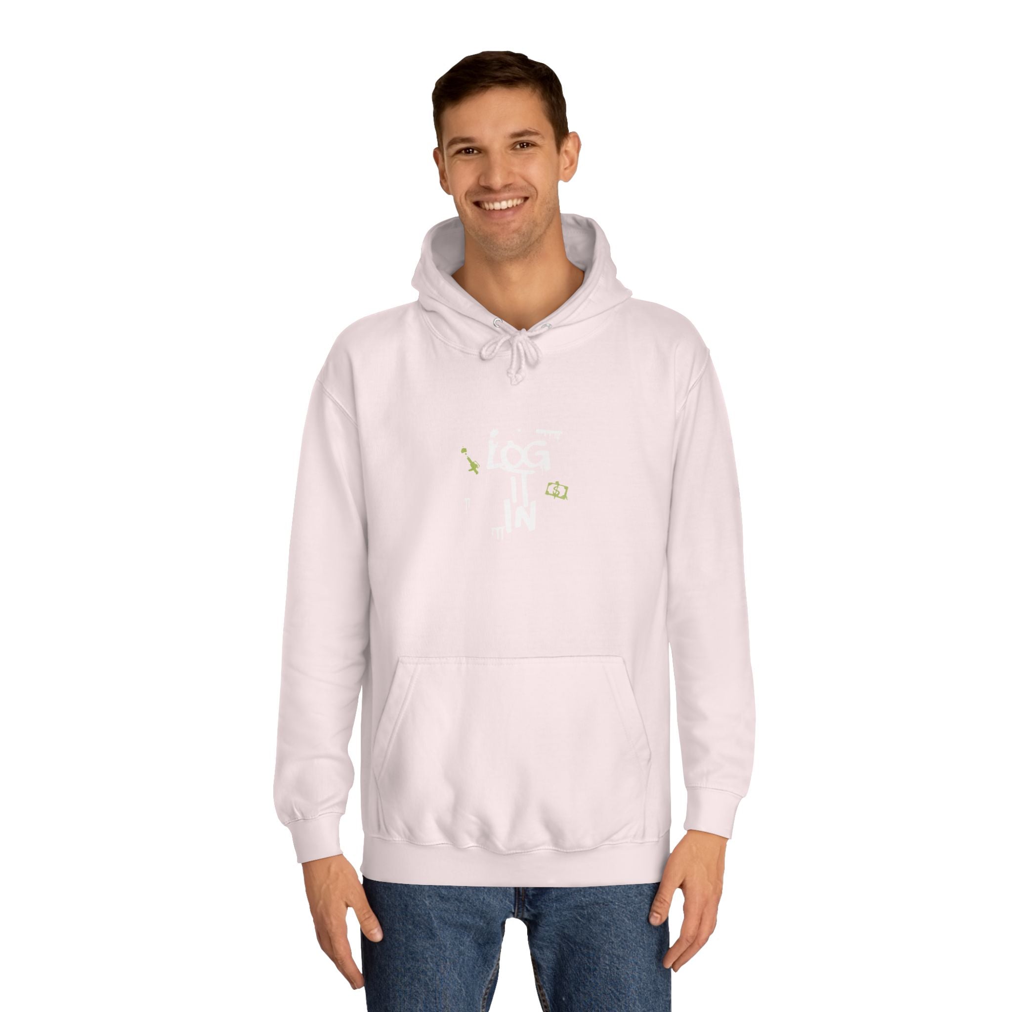 log it in Hoodie — Minimal Vintage Print