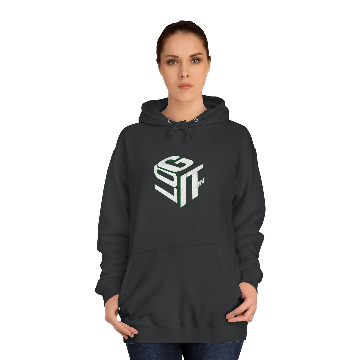 Stylish Unisex  Hoodie with Design, Log it in Sweatshirt, Casual Hoodie, Modern Apparel, Unique Gear