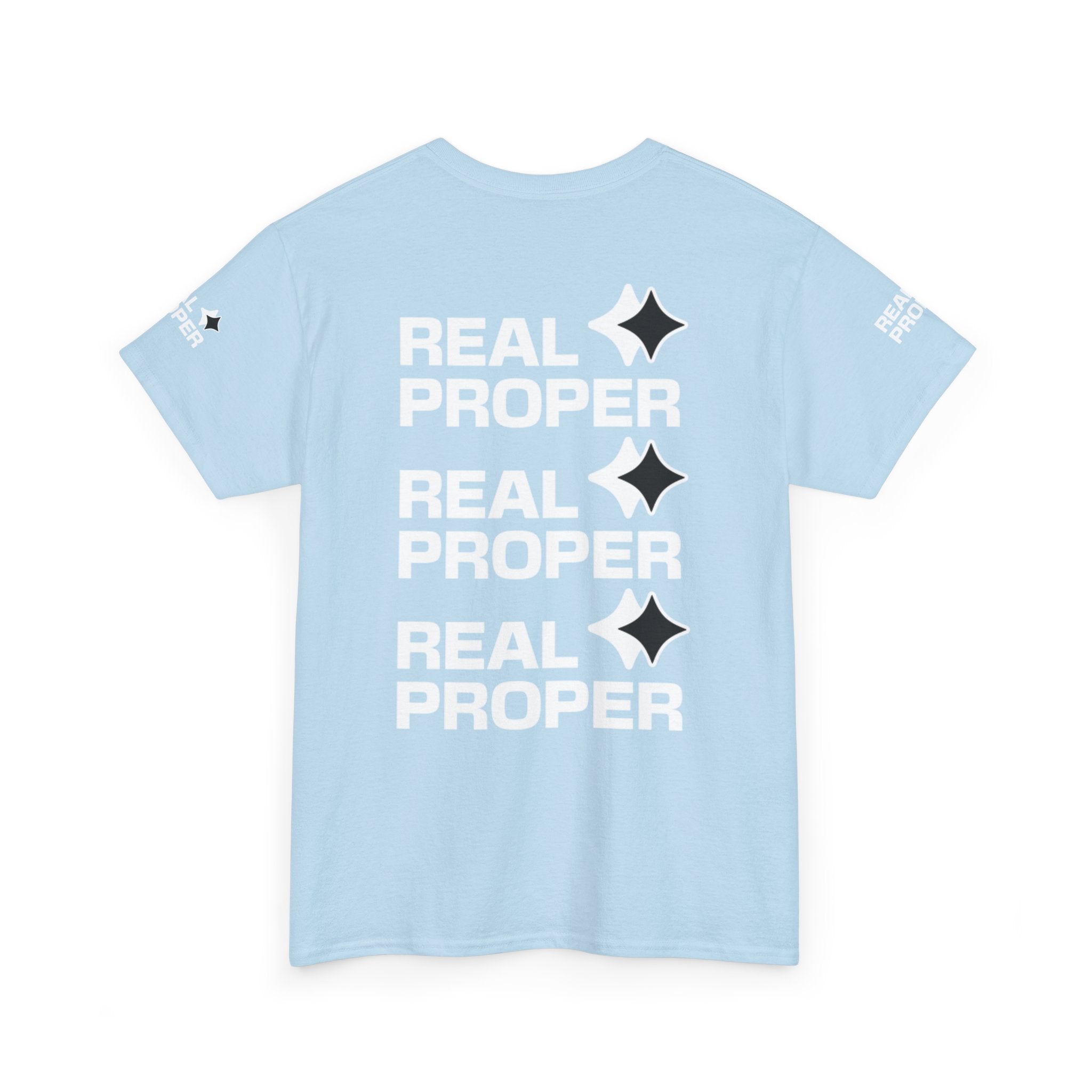 "Real Proper" Repeat Logo T‑Shirt