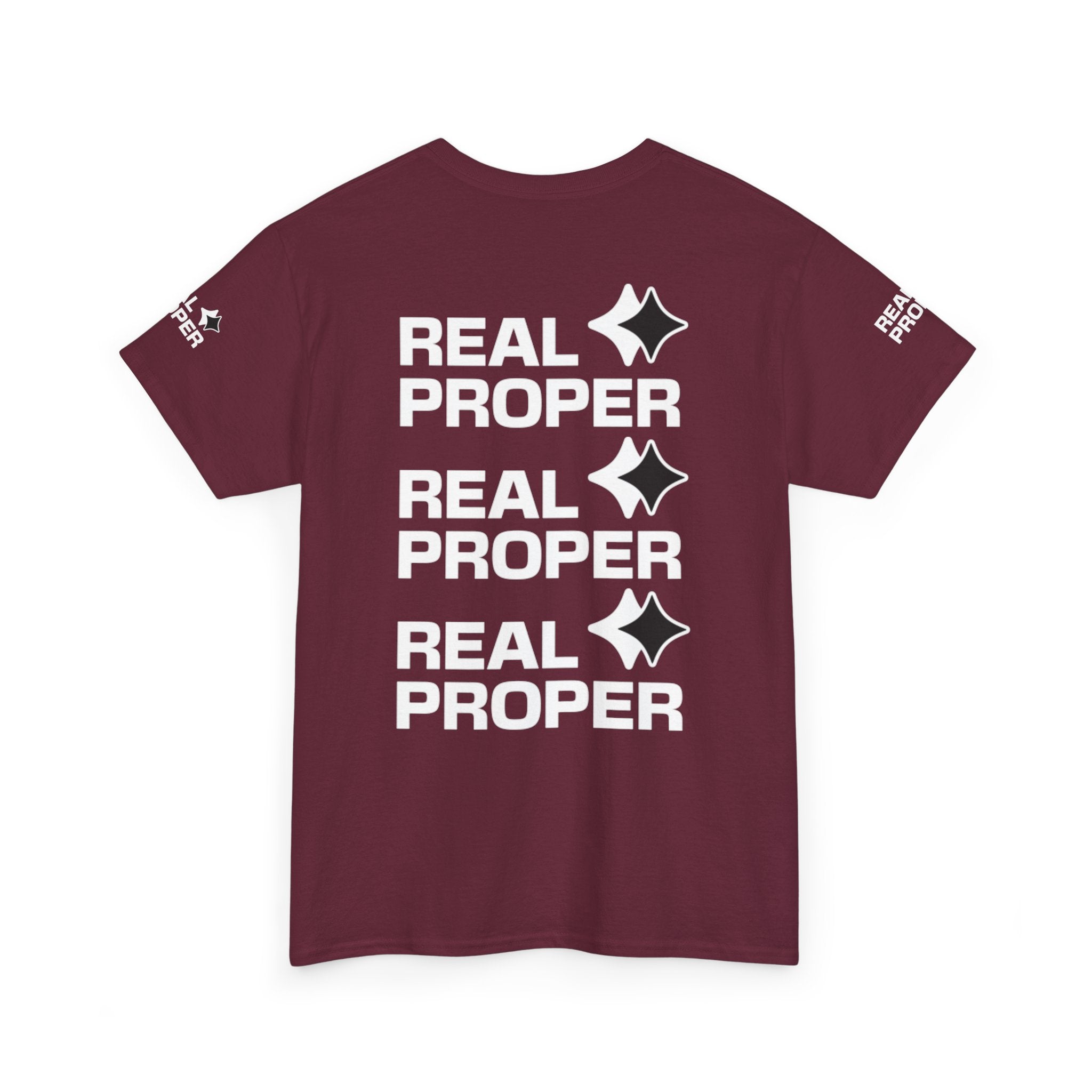 "Real Proper" Repeat Logo T‑Shirt