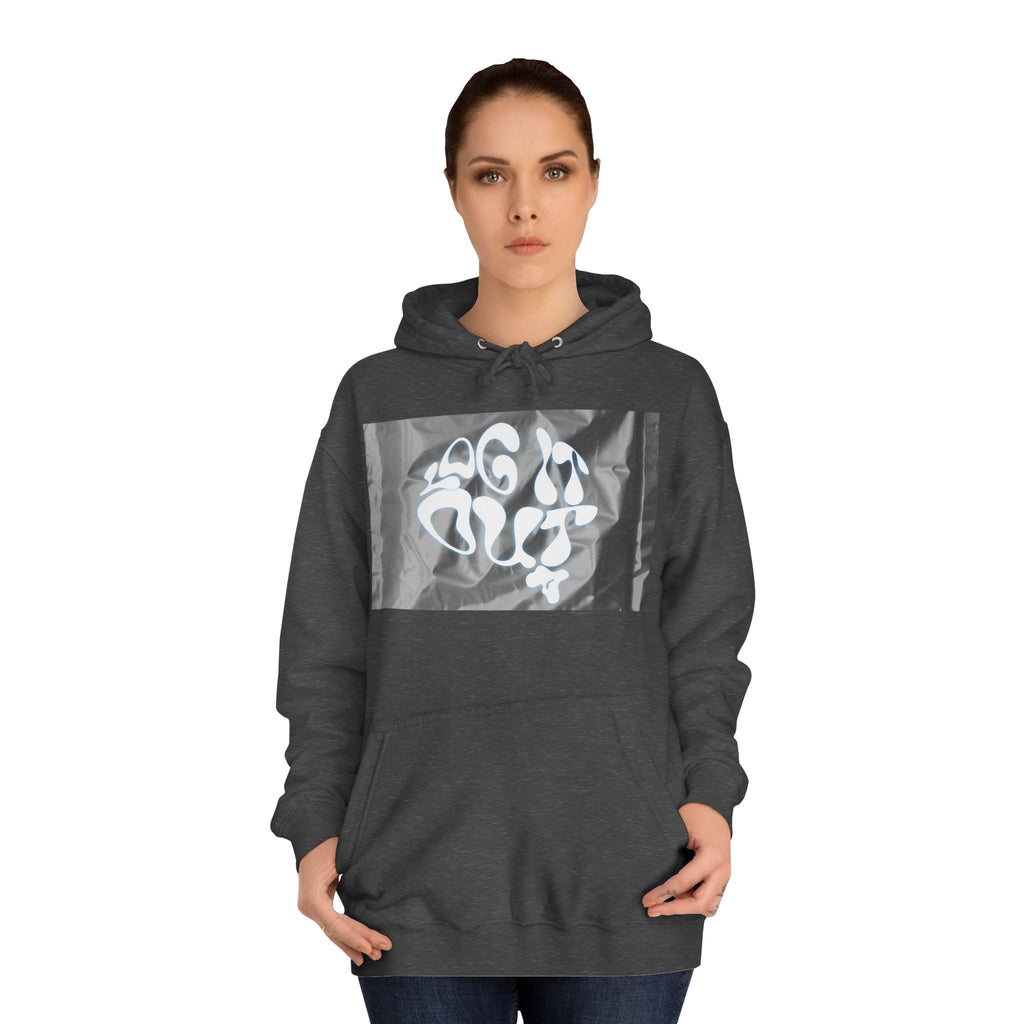 Cozy Unisex 'LOG IT OUT' Hoodie with Abstract Design, Sweatshirt, Graphic Hoodie, Casual Wear, Perfect Fit