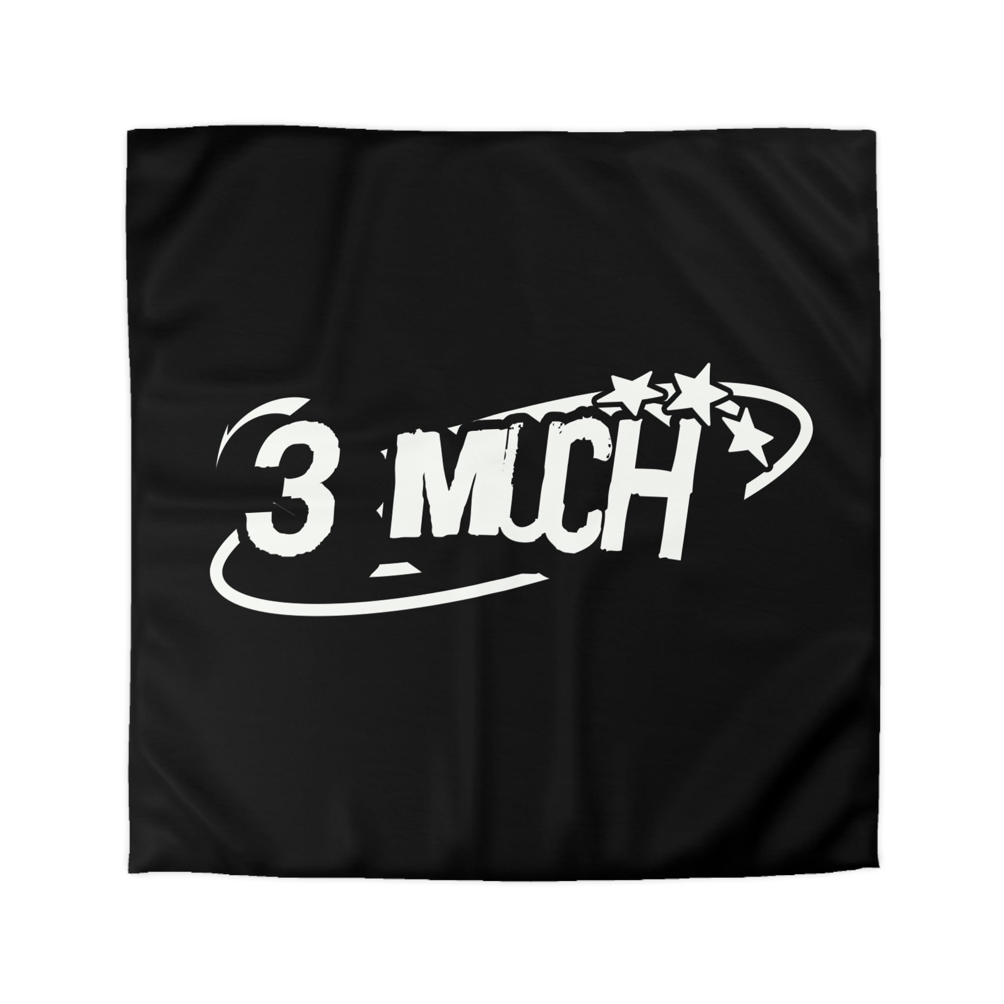 Duvet Cover — '3 Much' Bold Graphic Black Microfiber Duvet