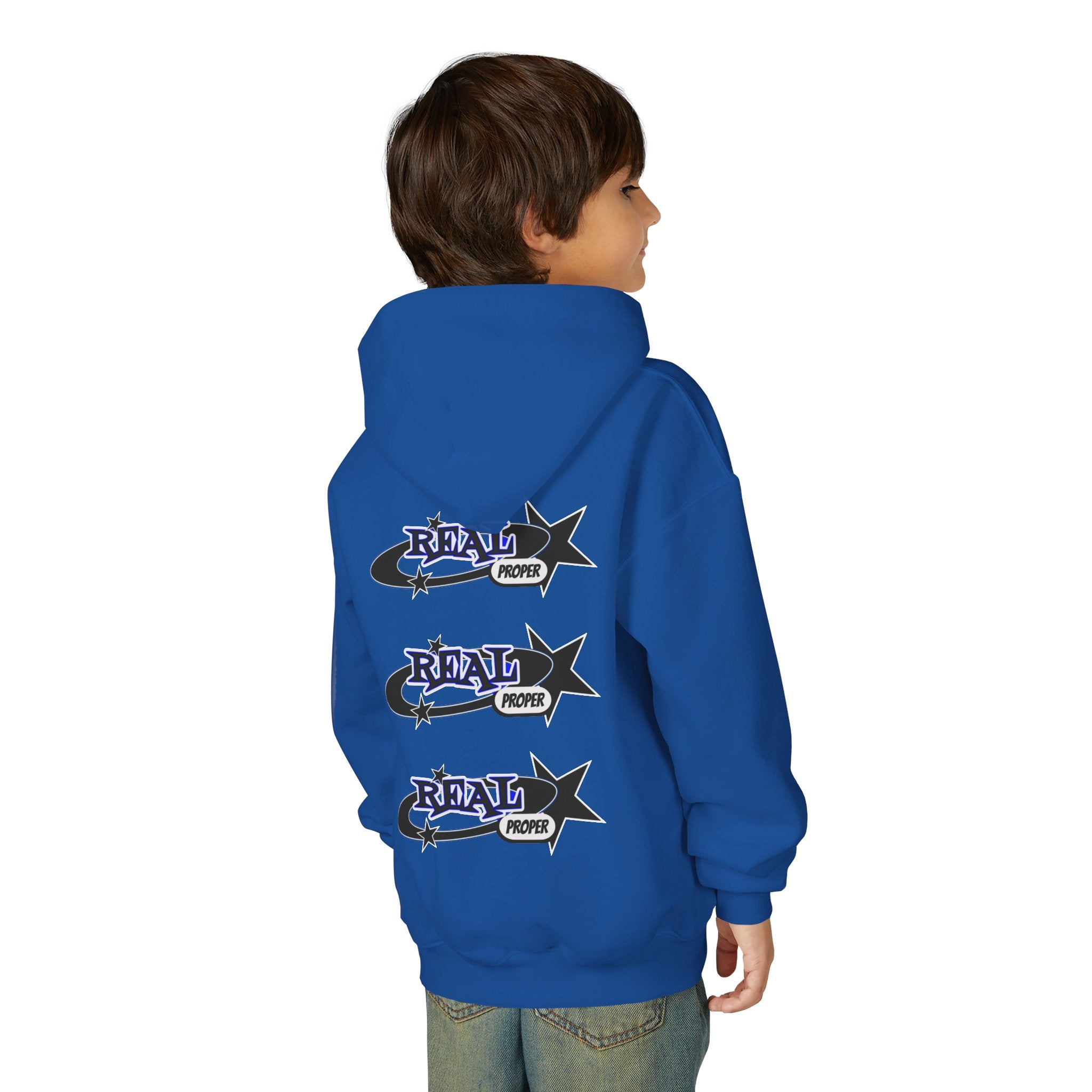 Youth Hoodie – "Real Proper" Star Graphic Pullover